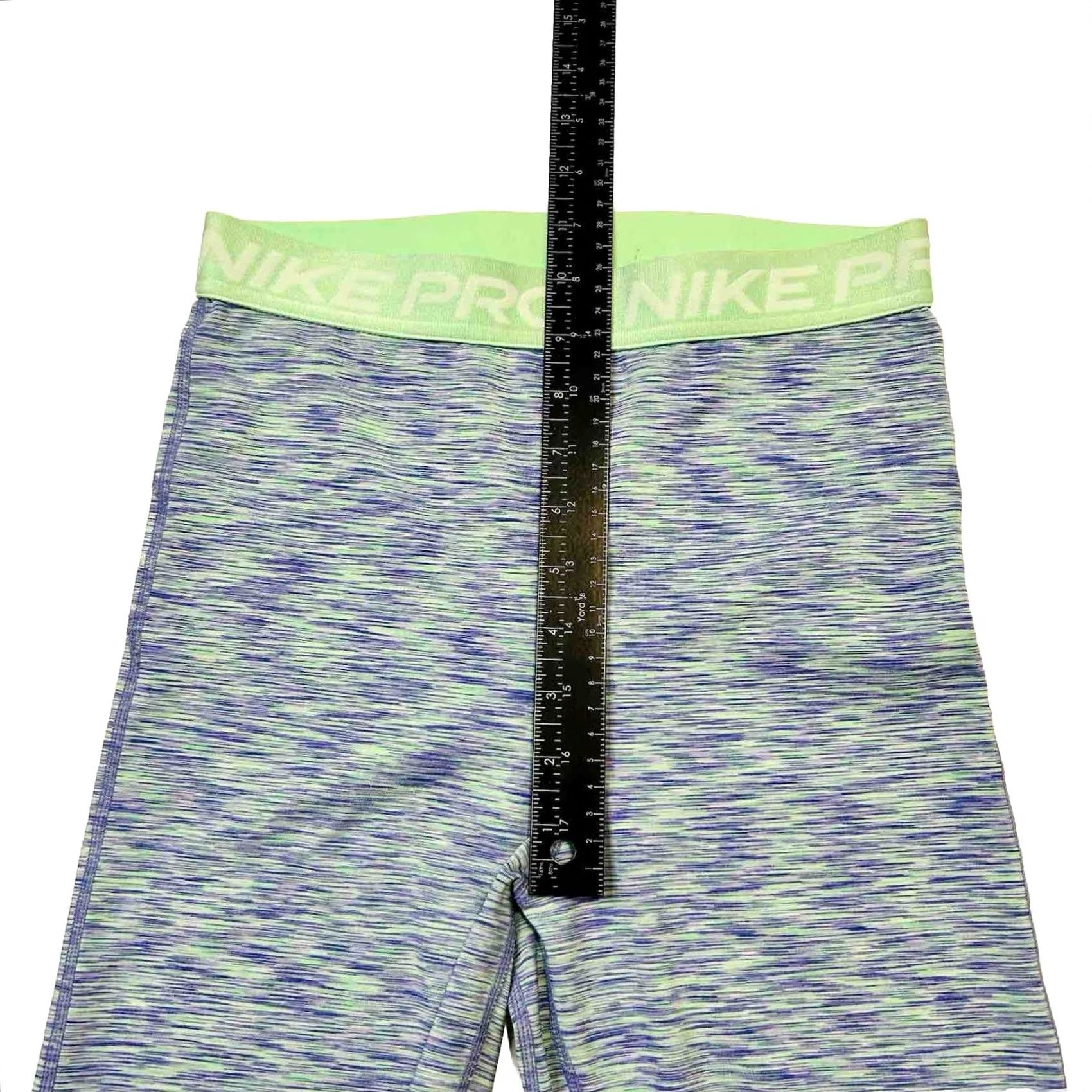 Nike Nike Pro Space-Dyed Cropped Tights Women M Multicolor Space Glow Compression Moisture Wicking 82% Polyester 18% Spandex Athletic Leggings Size ONE SIZE - 5 Thumbnail