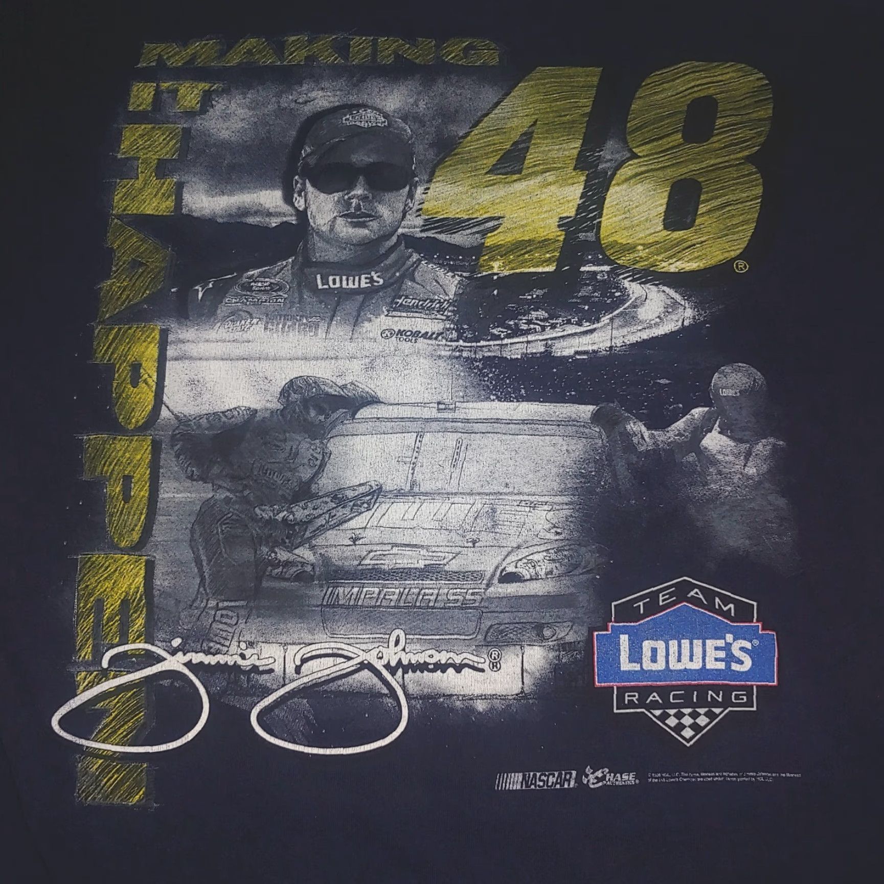 NASCAR VINTAGE NASCAR Jimmie Johnson Shirt Large Blue Racing Team Lowes Race T-Shirt Mens Size US L / EU 52-54 / 3 - 2 Thumbnail