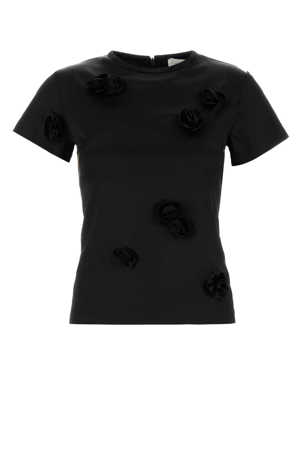 Sportmax Black Satin Mendoza T-Shirt Size M / US 6-8 / IT 42-44 - 1 Thumbnail