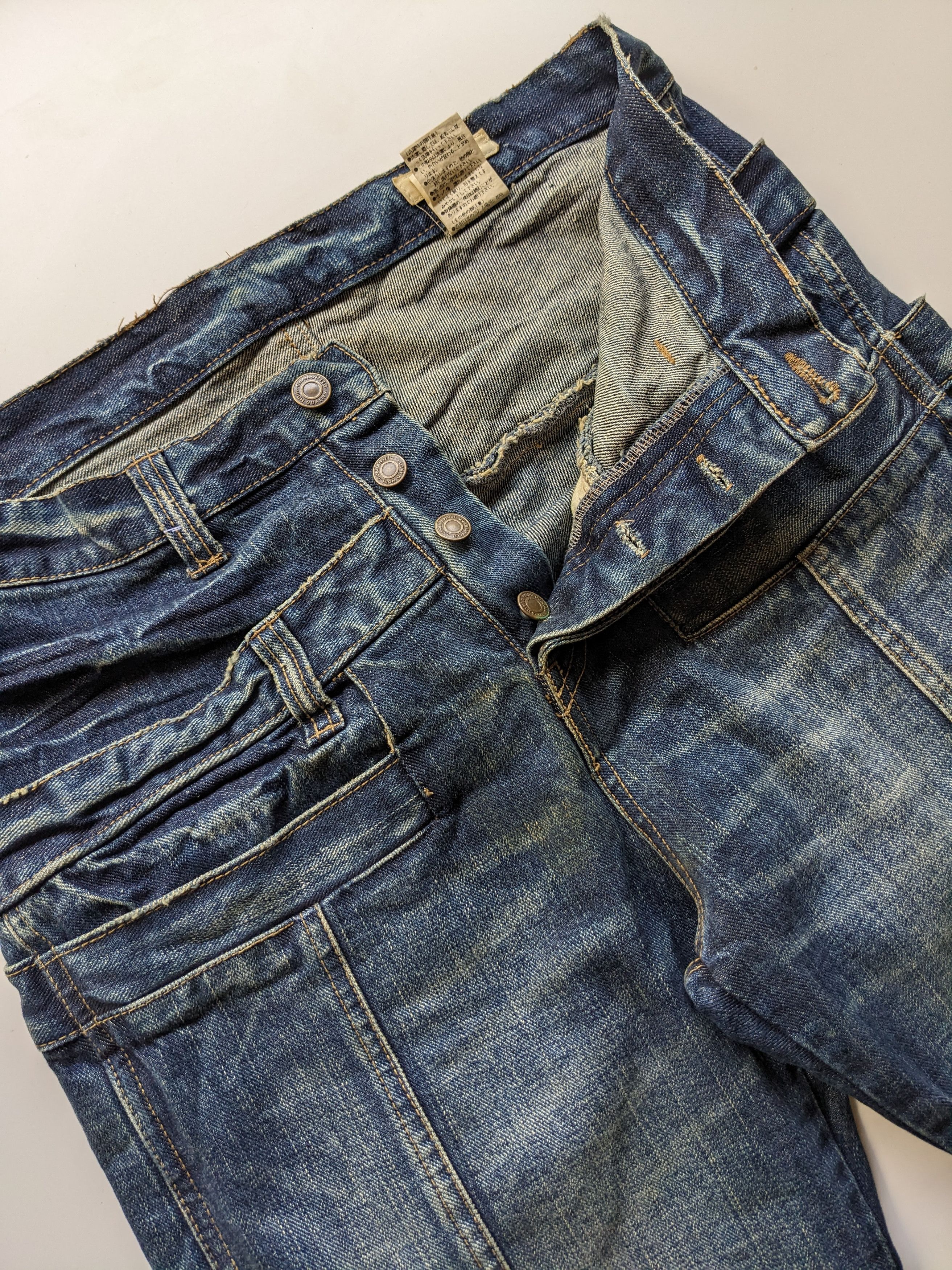 If Six Was Nine × Japanese Brand × Jean Double Name Double waist wrinkle jeans Size US 33 - 5 Thumbnail