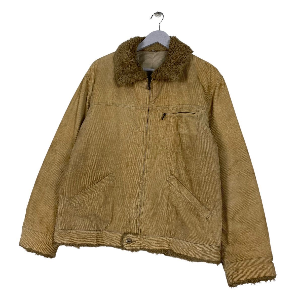 Japanese Brand Uniqlo Corduroy Fur Collar Jacket Size US M / EU 48-50 / 2 - 2 Thumbnail