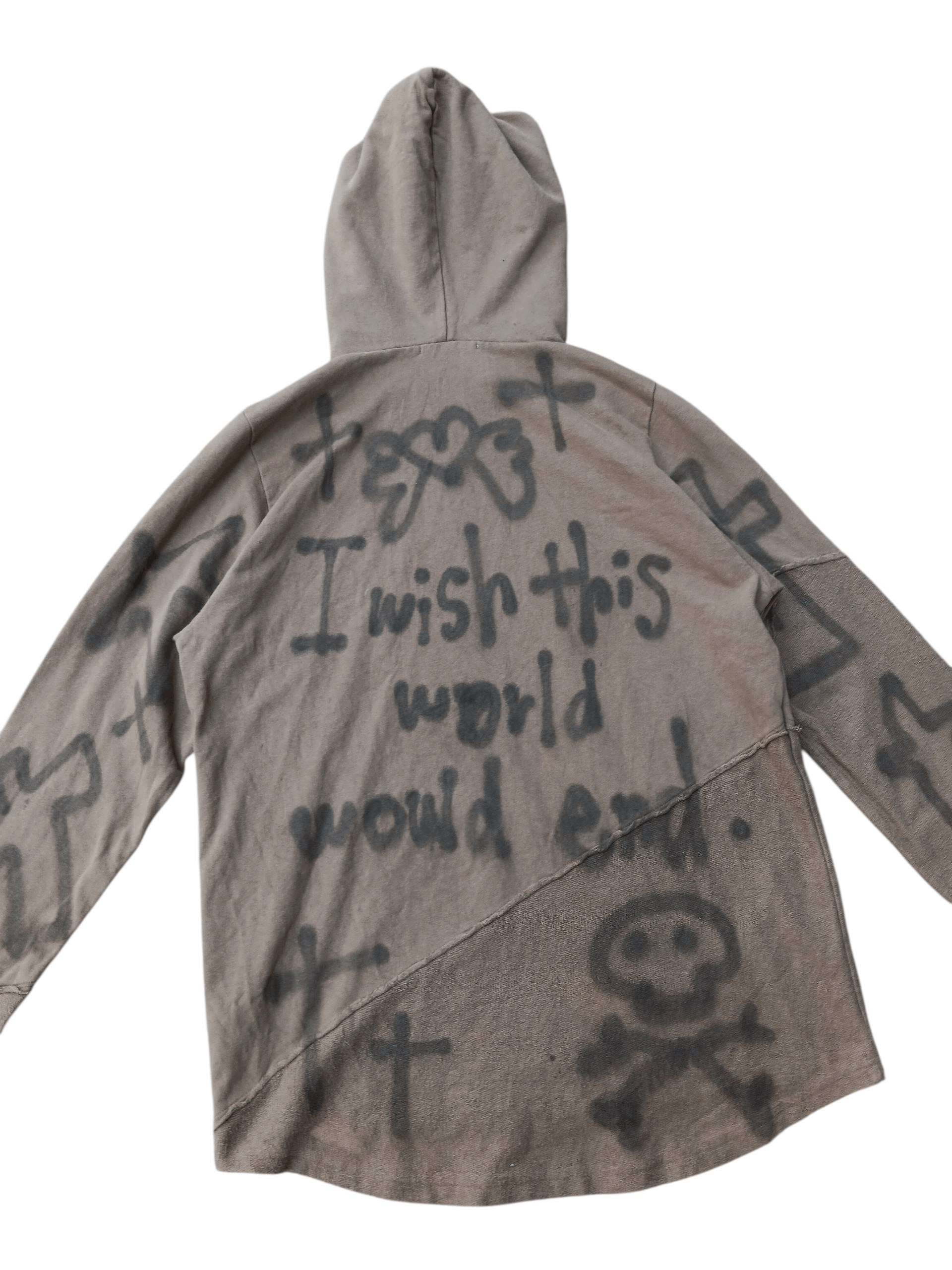 Japanese Brand Blue tornado spray painted remake hoodie Size US L / EU 52-54 / 3 - 10 Thumbnail