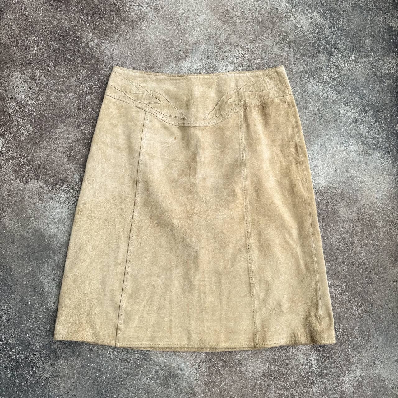Hysteric Glamour × Vintage Morgan De Toi Vintage 2000's Y2K Suede Leather Midi Skirt Size 29" - 1 Thumbnail
