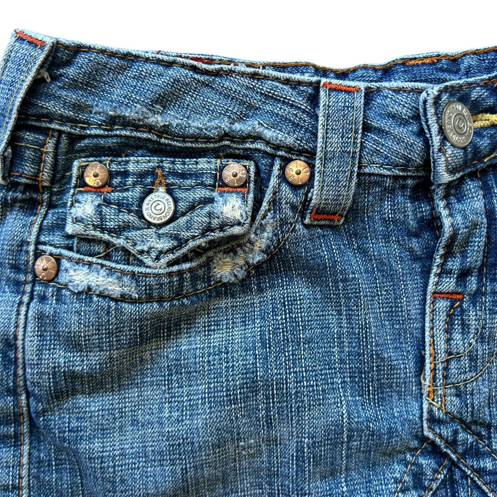 True Religion True Religion Joey Denim Jean Skirt Mini 26 Grunge Street Size 26" / US 2 / IT 38 - 4 Thumbnail