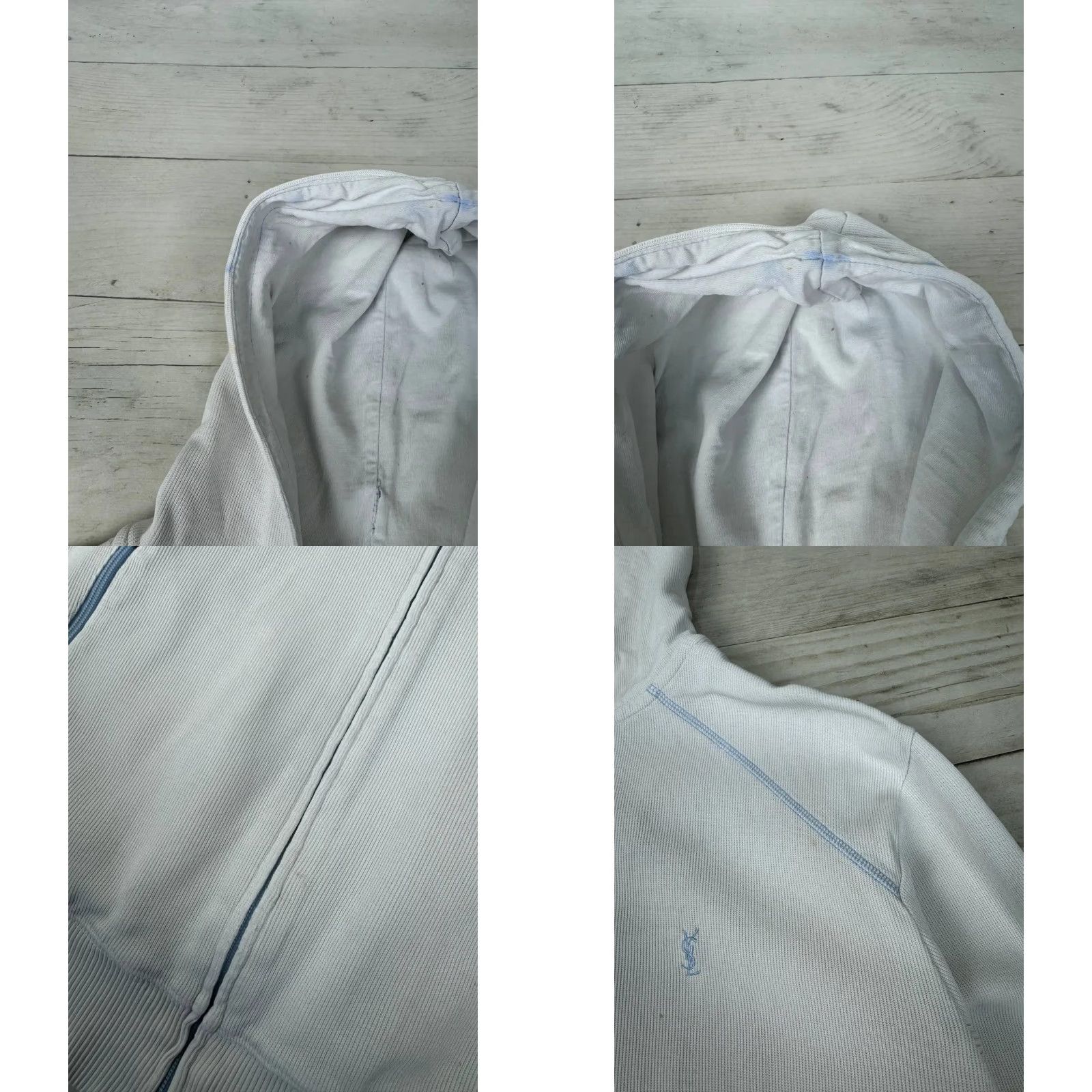 Yves Saint Laurent YSL Zip Up Hoodie Men SZ S White Shirt Hoodie Logo Size US S / EU 44-46 / 1 - 10 Thumbnail