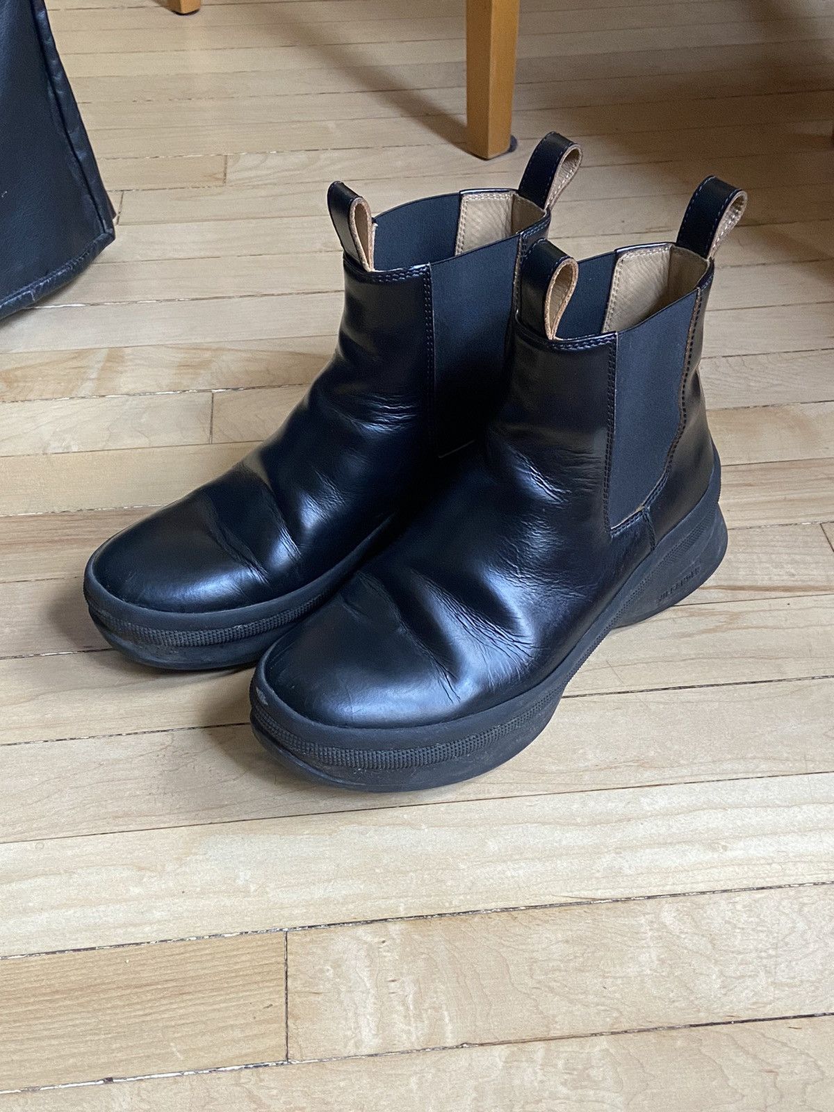 シューズ・サンダルその他 JIL SANDER SEMY-SHINY LEATHER CHELSEA BOOTS Leather chelsea boots JIL SANDER - Jil Sander x Uniqlo J