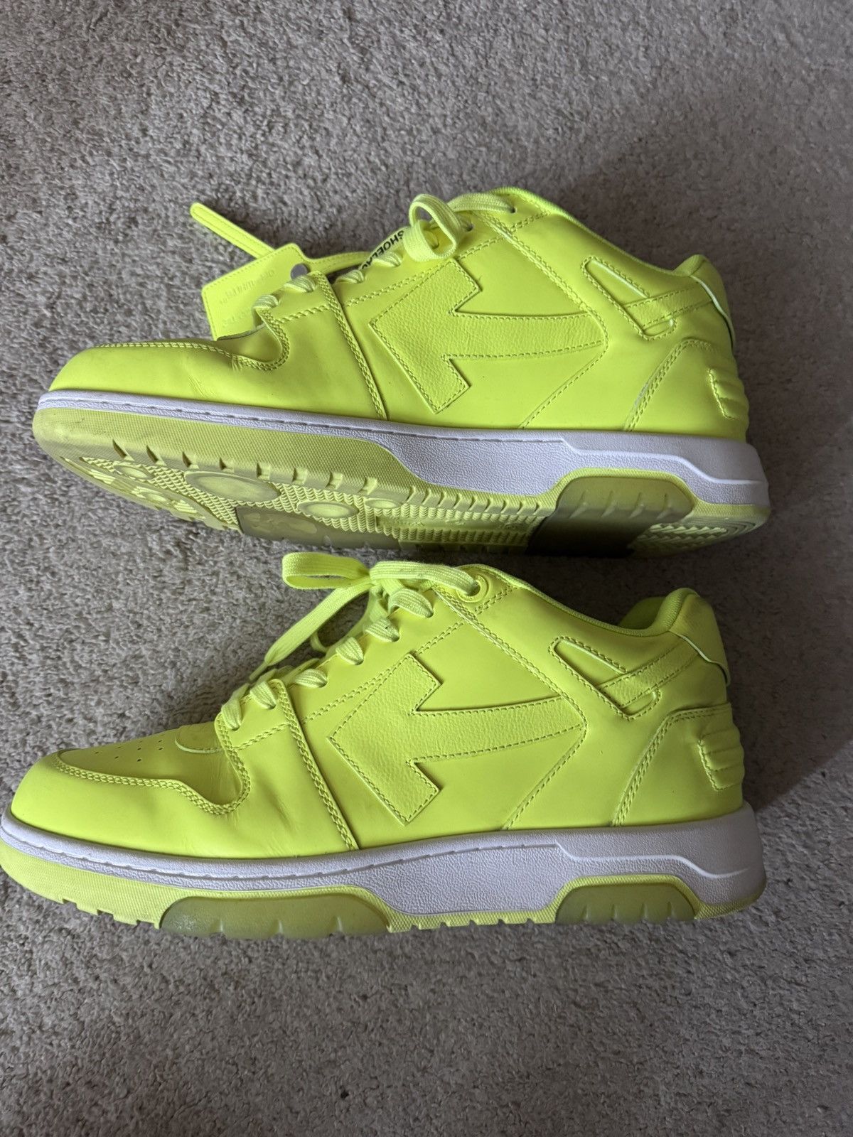 Off-White Off-White Out of Office Sneakers Fluro Yellow size 46 Size US 12 / EU 45 - 3 Thumbnail