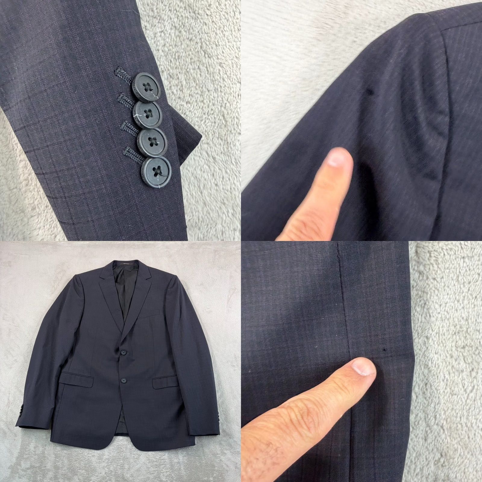 Ermenegildo Zegna VINTAGE? Ermenegildo Z Zegna Drop 8 Wool Suit 2 Piece Black Purple Plaid 42L Pants 36x34 Size 42R - 8 Thumbnail