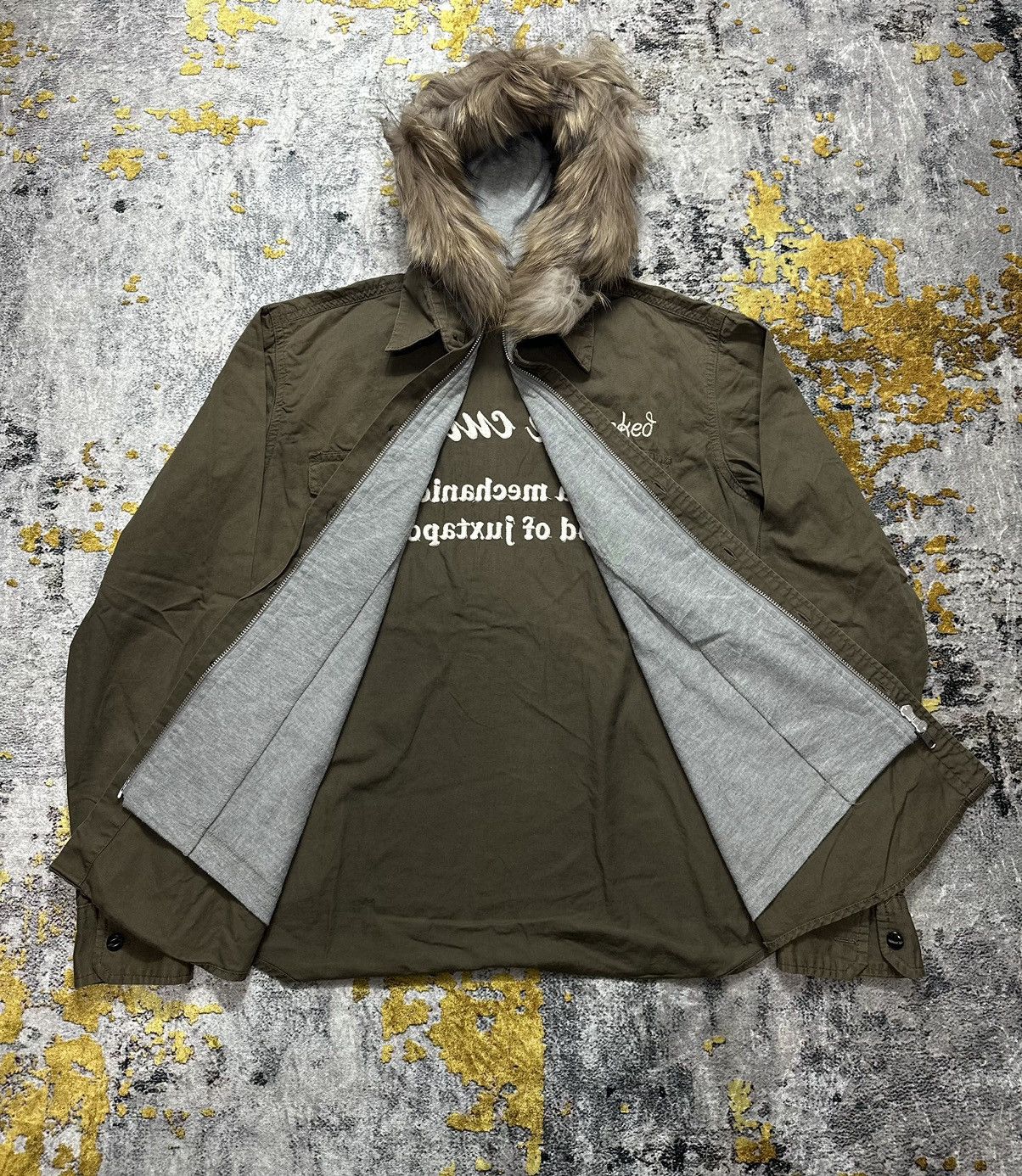 20471120 DOUBLE LAYER FUR JACKET ZIPHOODIE POEM IFSIXWASNINE STYLE Size US M / EU 48-50 / 2 - 4 Thumbnail