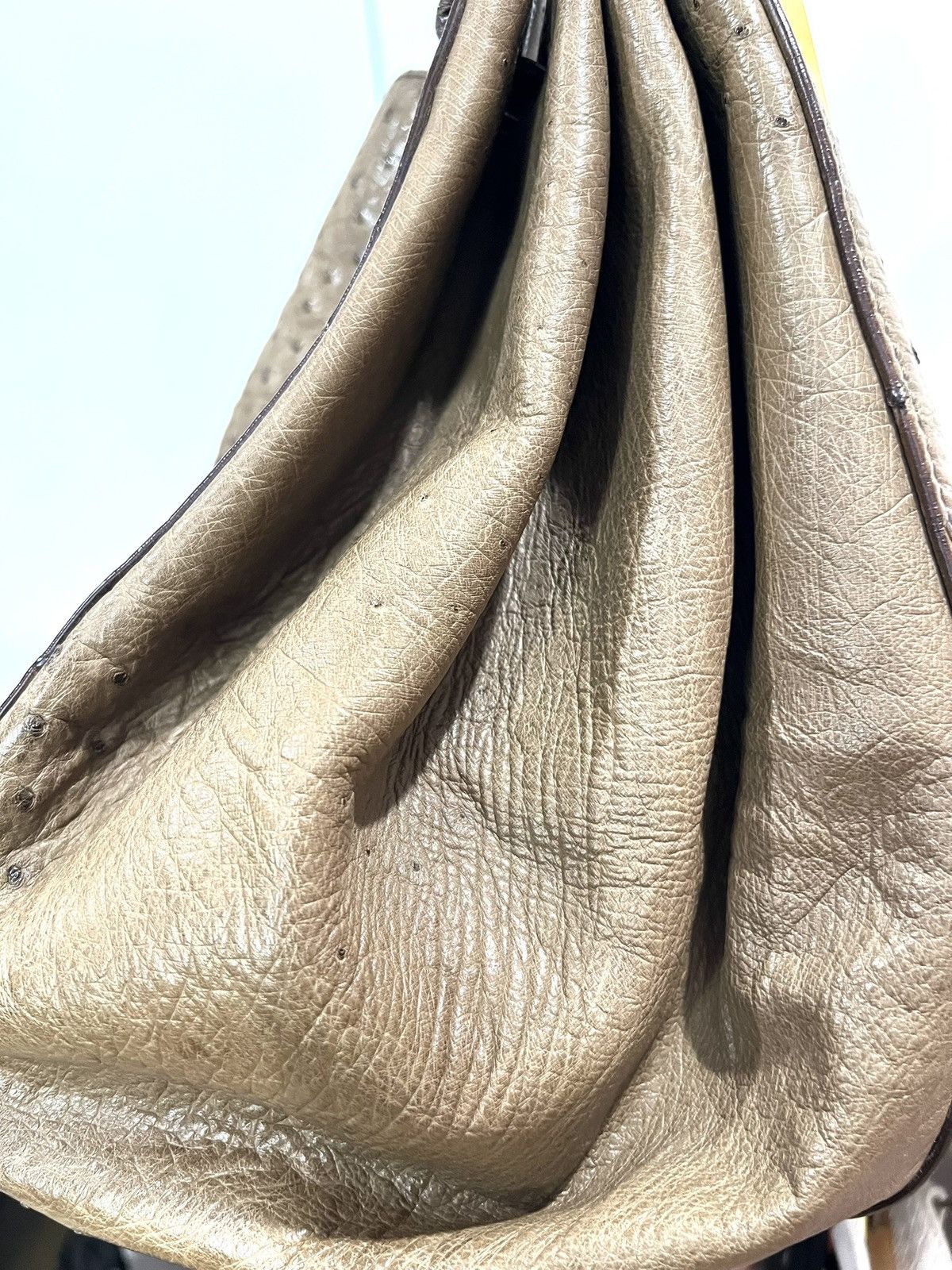 Gucci Gucci Tan Ostrich Leather Medium Shoulder Bag - Tom Ford Era Size ONE SIZE - 4 Thumbnail