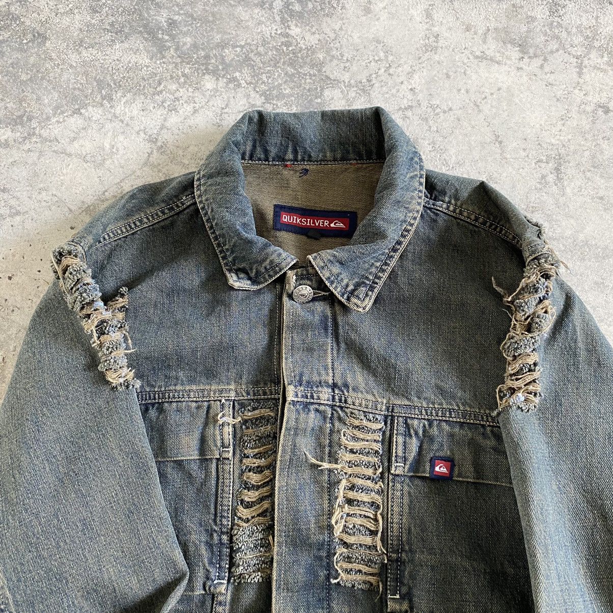Quicksilver Vintage Quicksilver Distressed Mud Washed Denim Jacket Size US M / EU 48-50 / 2 - 10 Thumbnail