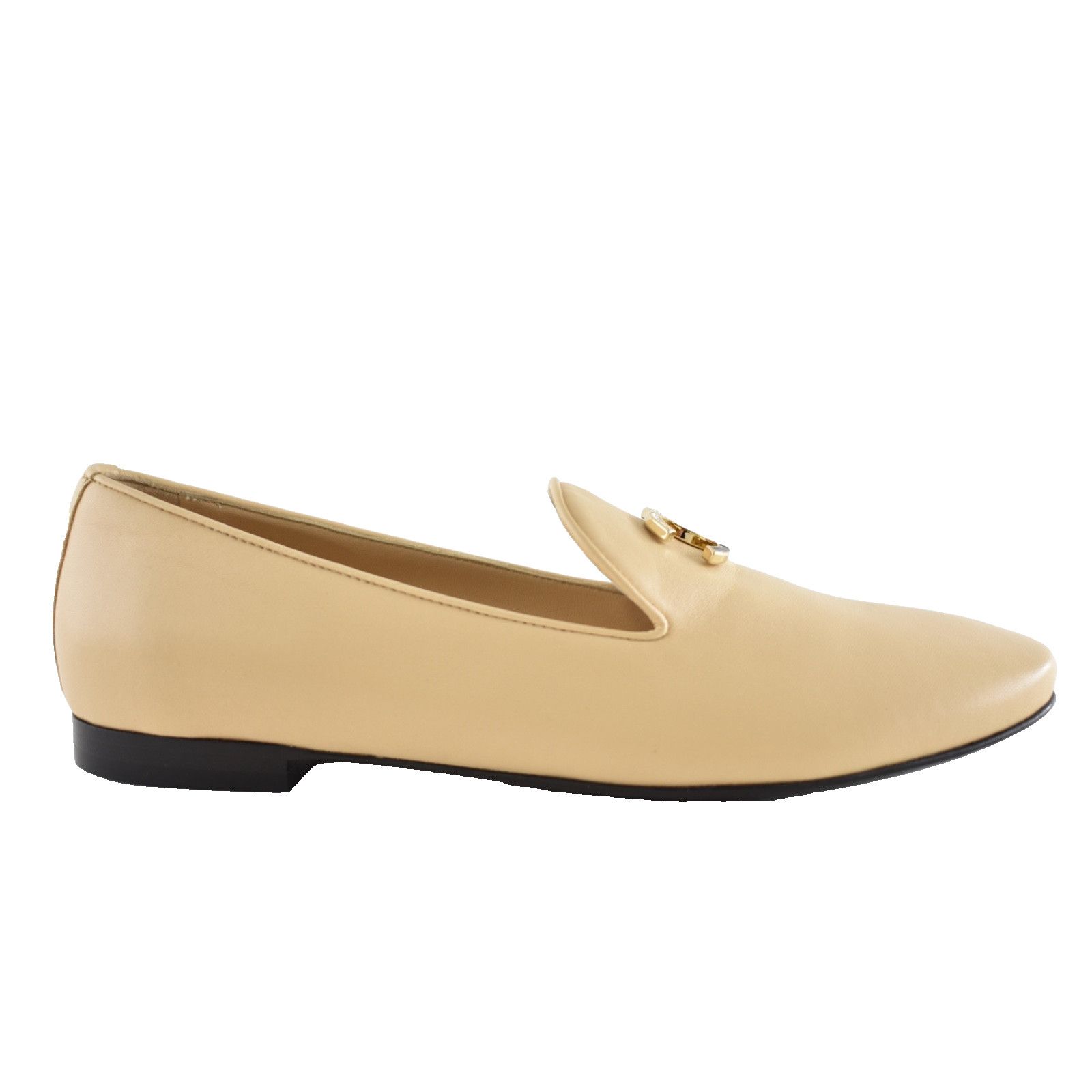 Chanel Chanel 18A Beige Lambskin Pearl Crystal CC Logo Moccasin Size US 6 / IT 36 - 1 Thumbnail