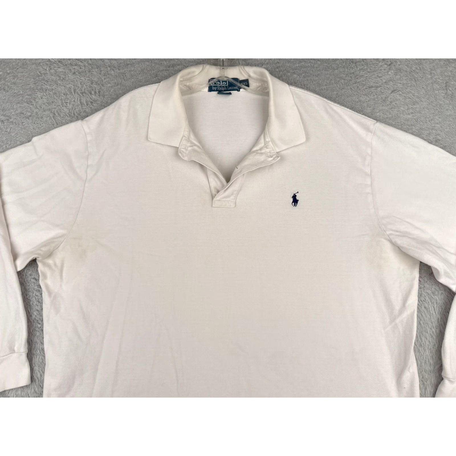 Ralph Lauren VINTAGE Polo Ralph Lauren Shirt Men 2XL White 100% Cotton Long Sleeve Polo Shirt 2XL Mens American Classic Polo 2XL White Size US XXL / EU 58 / 5 - 4 Thumbnail