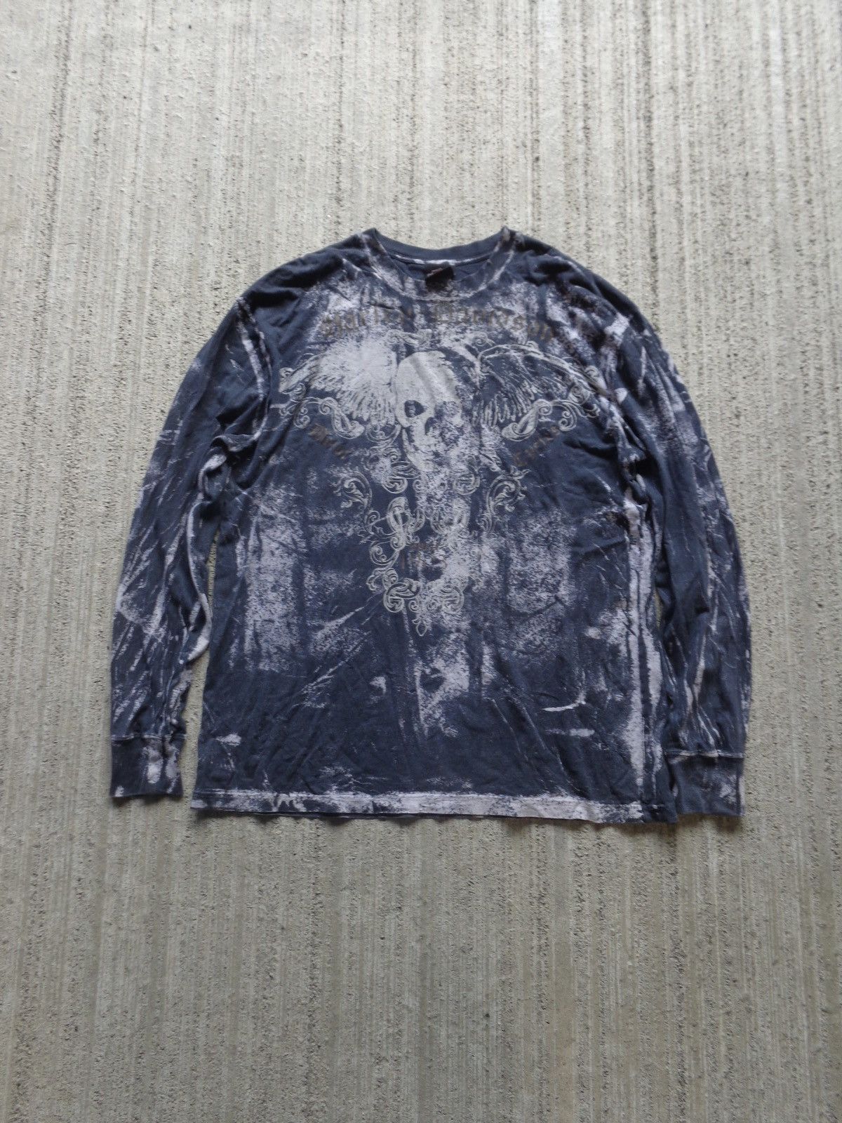 Harley Davidson × Japanese Brand × Vintage Skull emo goth Harley Davidson long sleeve Size US XL / EU 56 / 4 - 1 Thumbnail