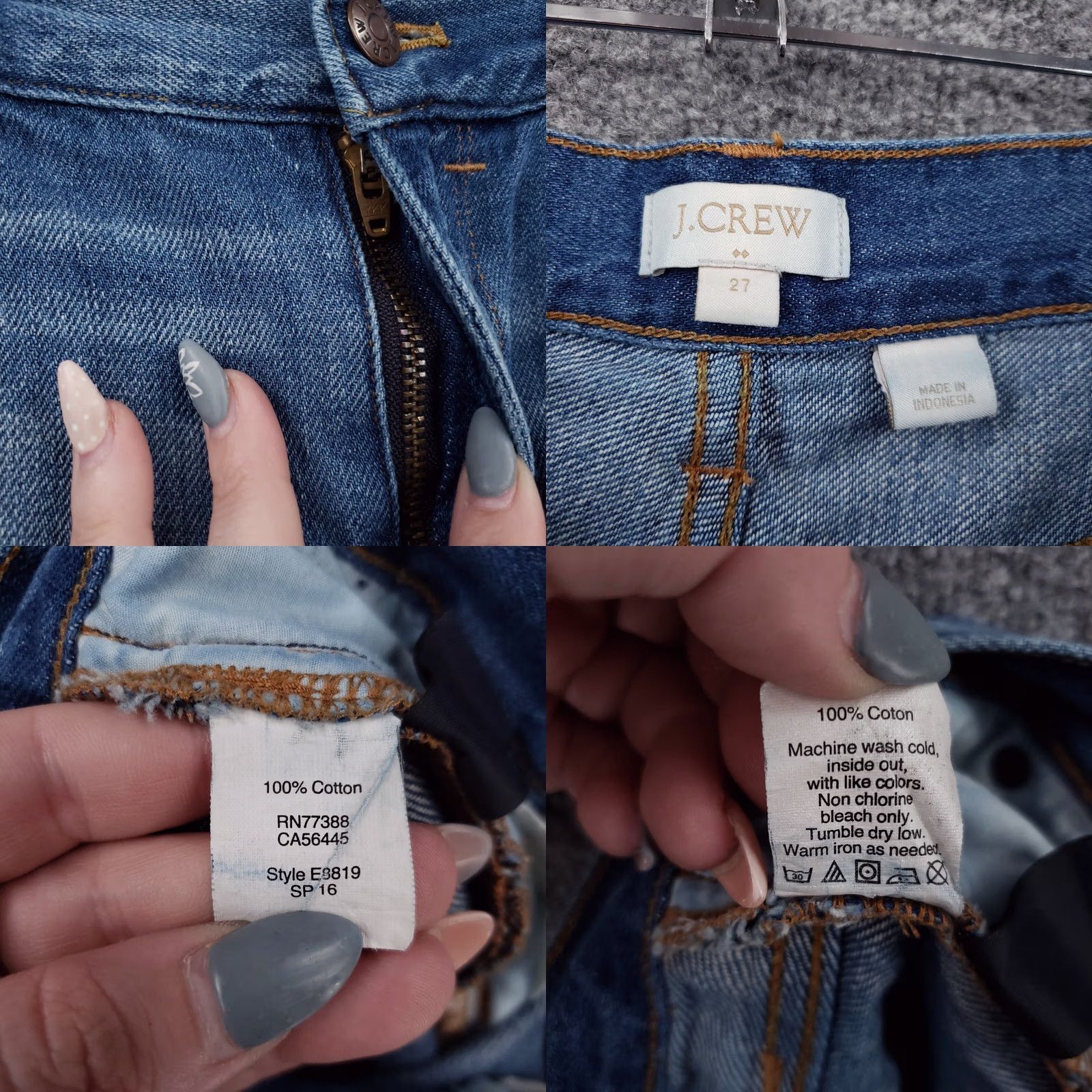 J.Crew J Crew Womens Bermuda Jean Shorts 27 Blue Liza Wash Cuffed Mid Rise Casual Denim Size 27" / US 4 / IT 40 - 8 Thumbnail