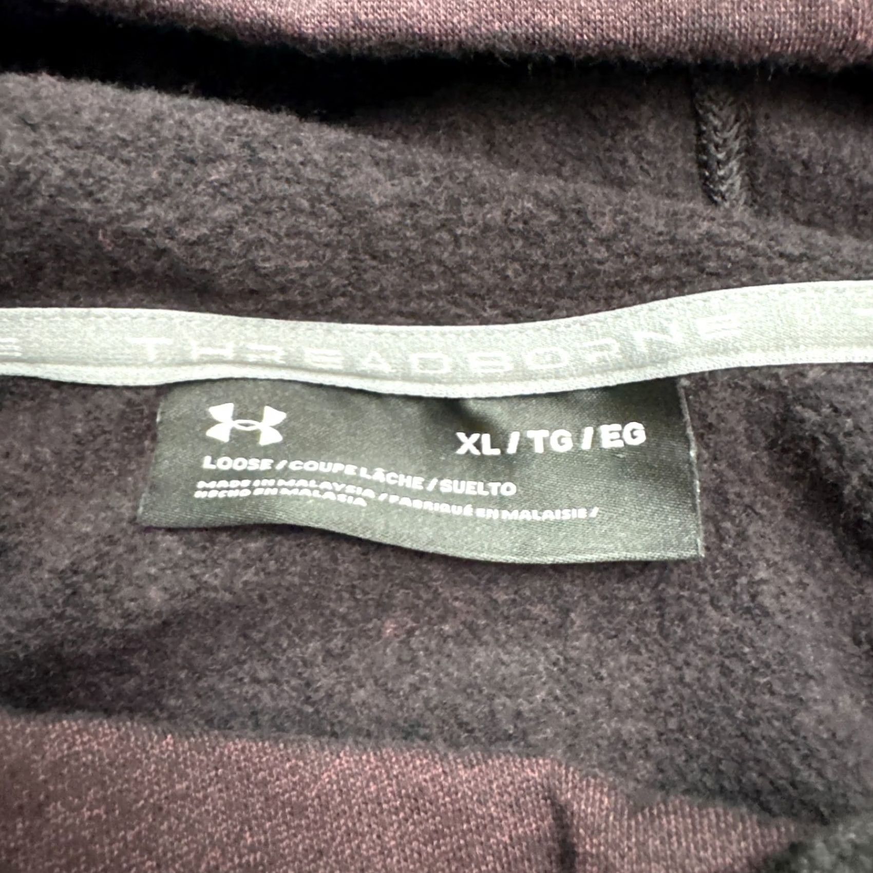 Under Armour Under Armour Threadborne Funnel Neck Hoodie Pullover Womens XL Maroon Red Striped Logo Hooded Sweatshirt Size XL / US 12-14 / IT 48-50 - 5 Thumbnail