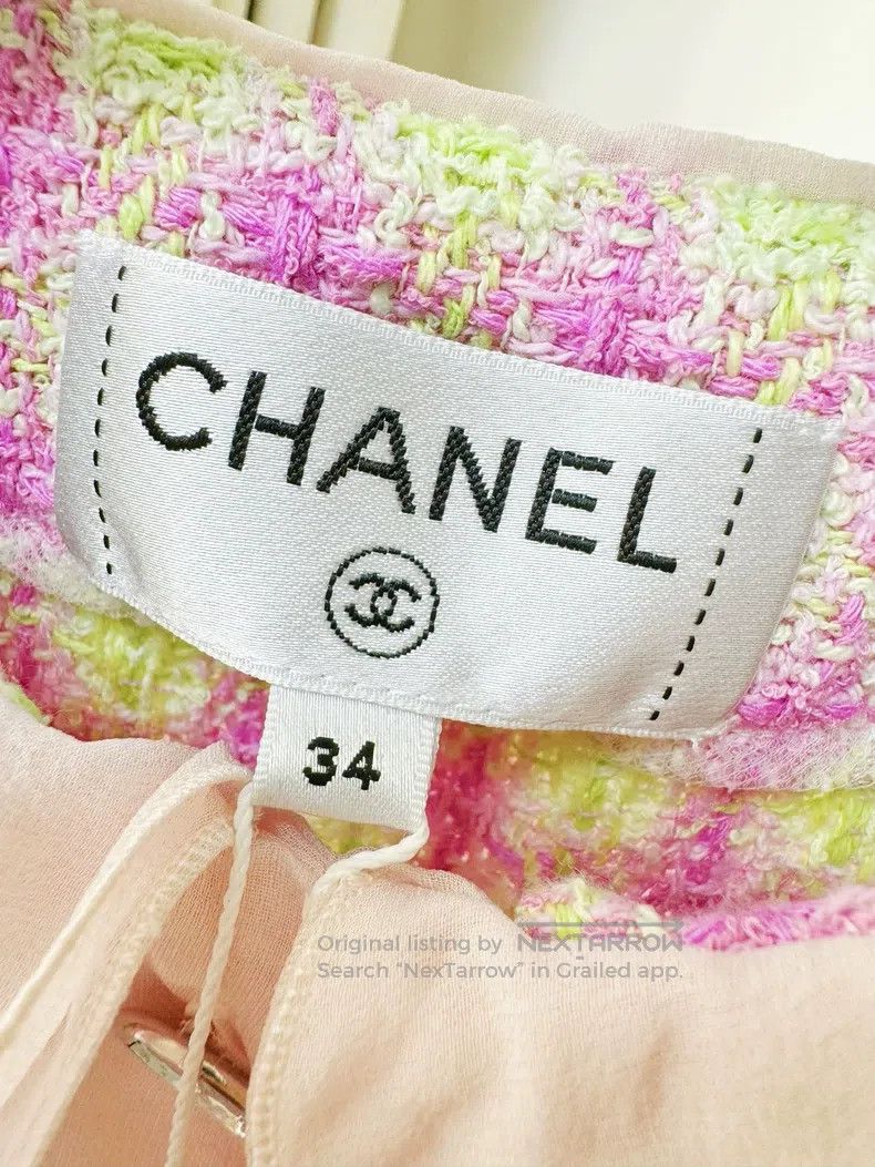 Chanel Chanel 25S series pink purple green plaid tweed doll colla Size XXS / US 00 / IT 34 - 4 Thumbnail