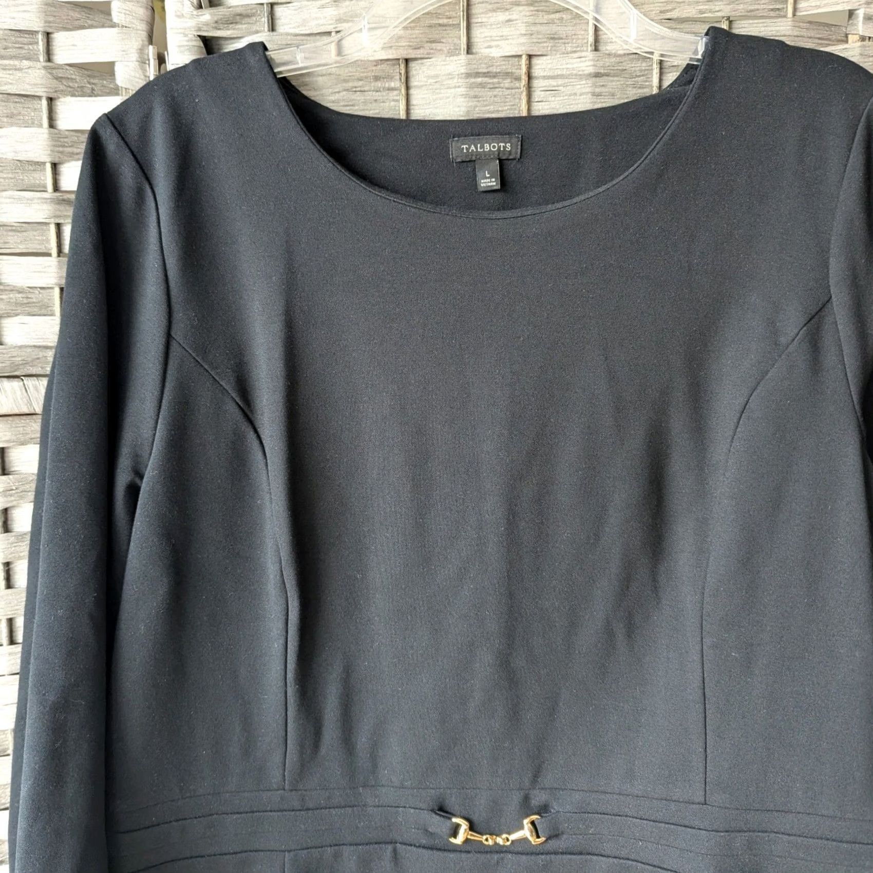Talbots Talbots Peplum Top Black Gold Horsebit Detail Ponte Knit Classic Office Chic Lg Size L / US 10 / IT 46 - 3 Thumbnail