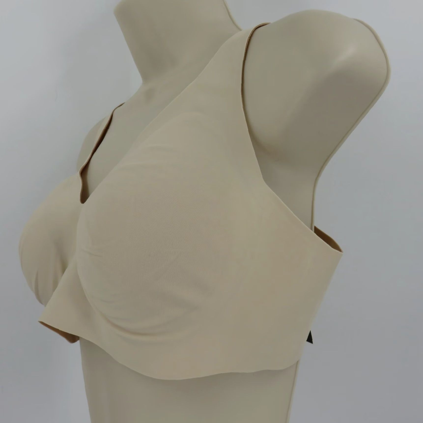 Vintage KNIX Womens Extra Large XL V Neck Revolution Bra Wireless Lined Solid Dune NEW Size ONE SIZE - 4 Thumbnail