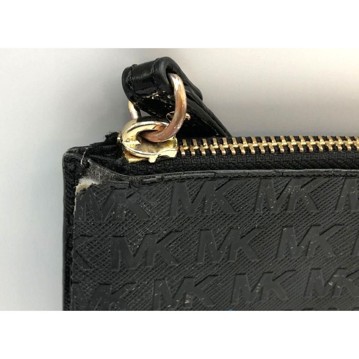Michael Kors Michael Kors Jet Set MK Signature Large Zip Clutch Wrist Blk Size ONE SIZE - 9 Thumbnail