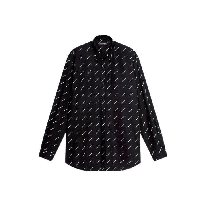 Balenciaga Balenciaga Balenciaga Black Logo Long Sleeve Shirt -2507 Size US M / EU 48-50 / 2 - 1 Thumbnail