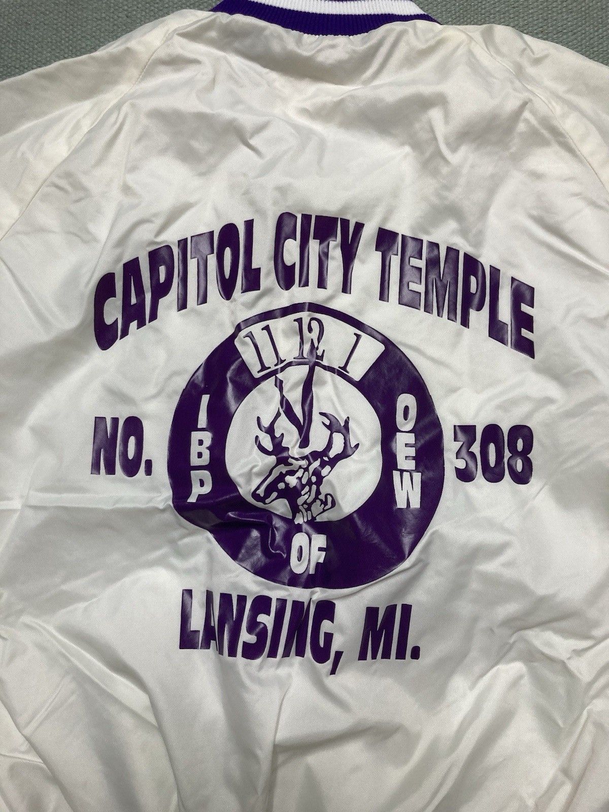 Vintage 80s bomber jacket IBPOEW order of elks Lansing Michigan XL Size US XL / EU 56 / 4 - 2 Thumbnail