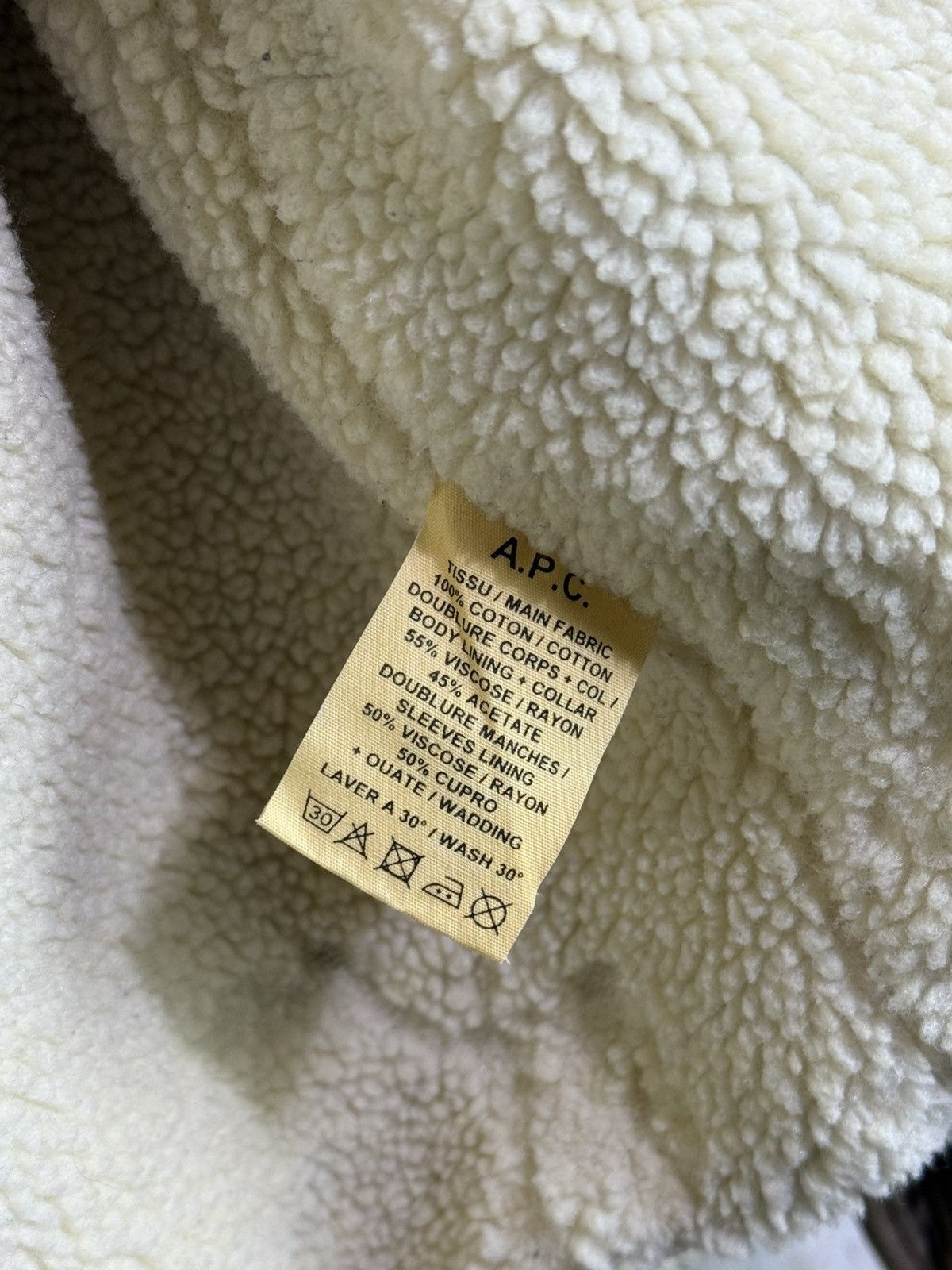 A.P.C. APC Shearling Ribbed Corduroy Sherpa Jacket Size L Beige Size US L / EU 52-54 / 3 - 10 Thumbnail