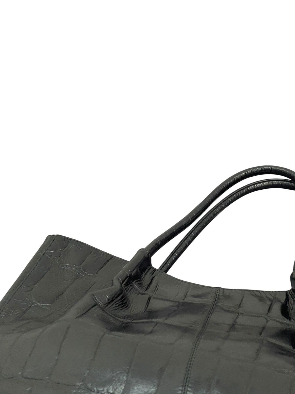 Genuine Leather Crocodile Embossed Leather Unknown Tote Shoulder Bag 7🟩 Size ONE SIZE - 17 Thumbnail