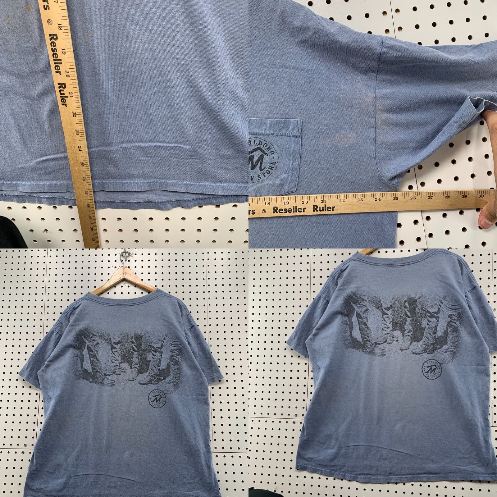 Marlboro VINTAGE Marlboro Shirt Mens XL Blue Cowboys Boots Pocket Fits Made USA Size US XL / EU 56 / 4 - 9 Thumbnail