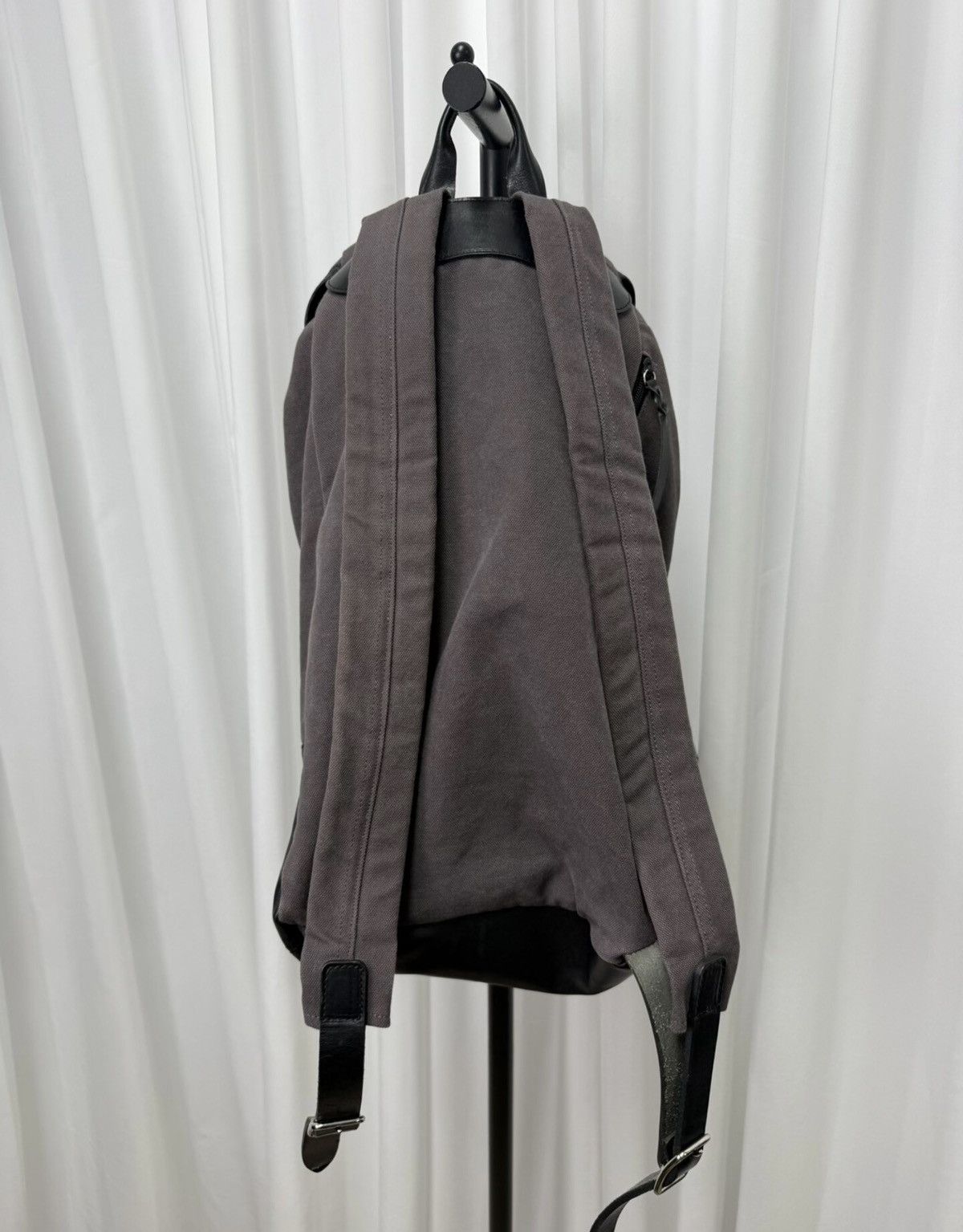 Yohji Yamamoto Yohji Yamamoto Y's Washed Fabric & Cowhide Backpack Size ONE SIZE - 4 Thumbnail