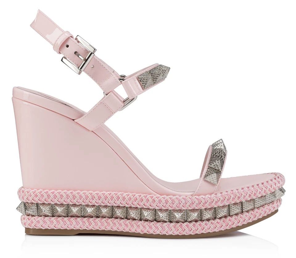 Christian Louboutin oc11z0425 Pyraclou 110 Patent Lining in Pink Size US 6 / IT 36 - 2 Thumbnail