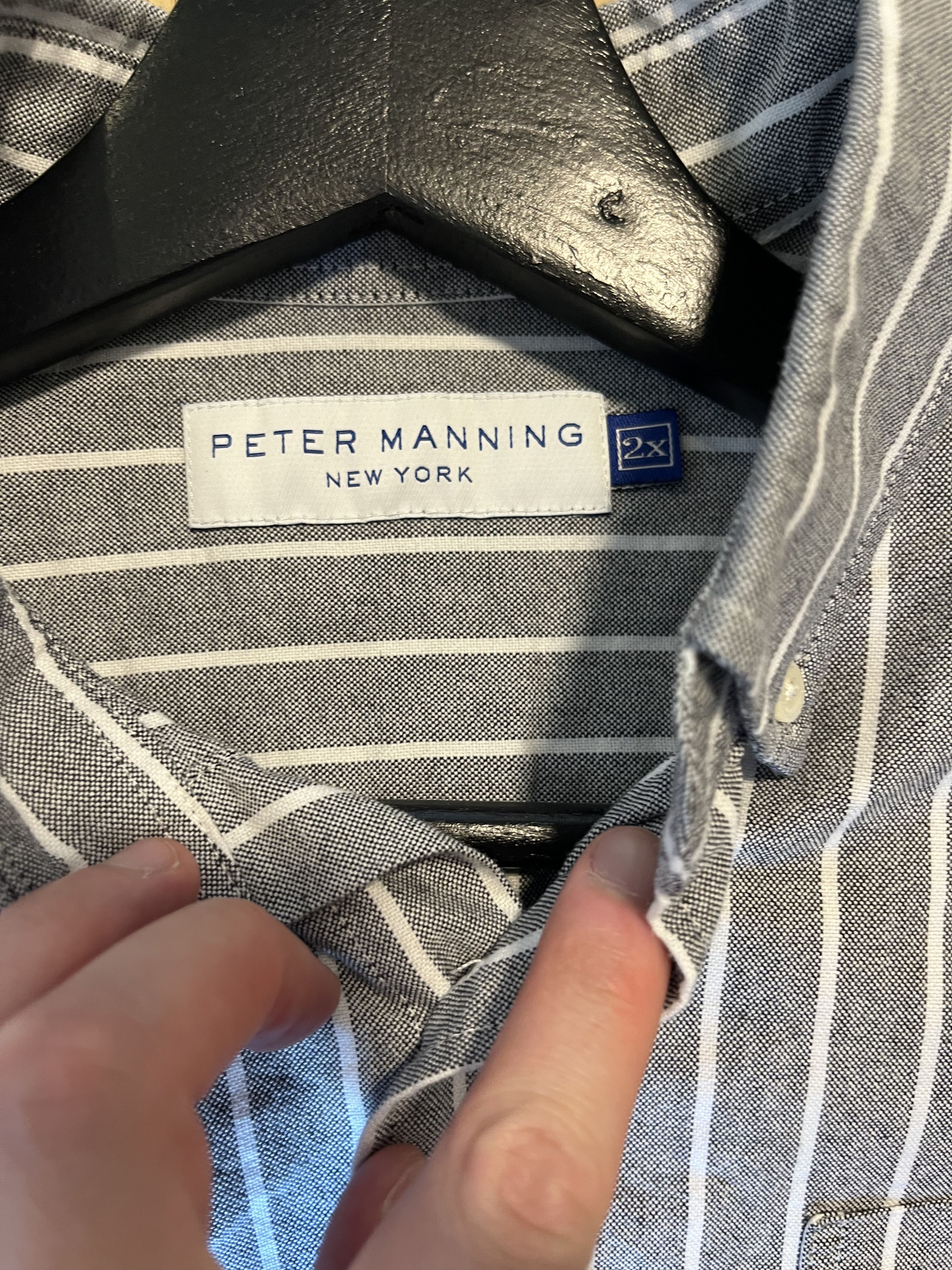 Peter Manning Peter Manning NYC Grey stripe oxford in size 2x Size US S / EU 44-46 / 1 - 1 Thumbnail