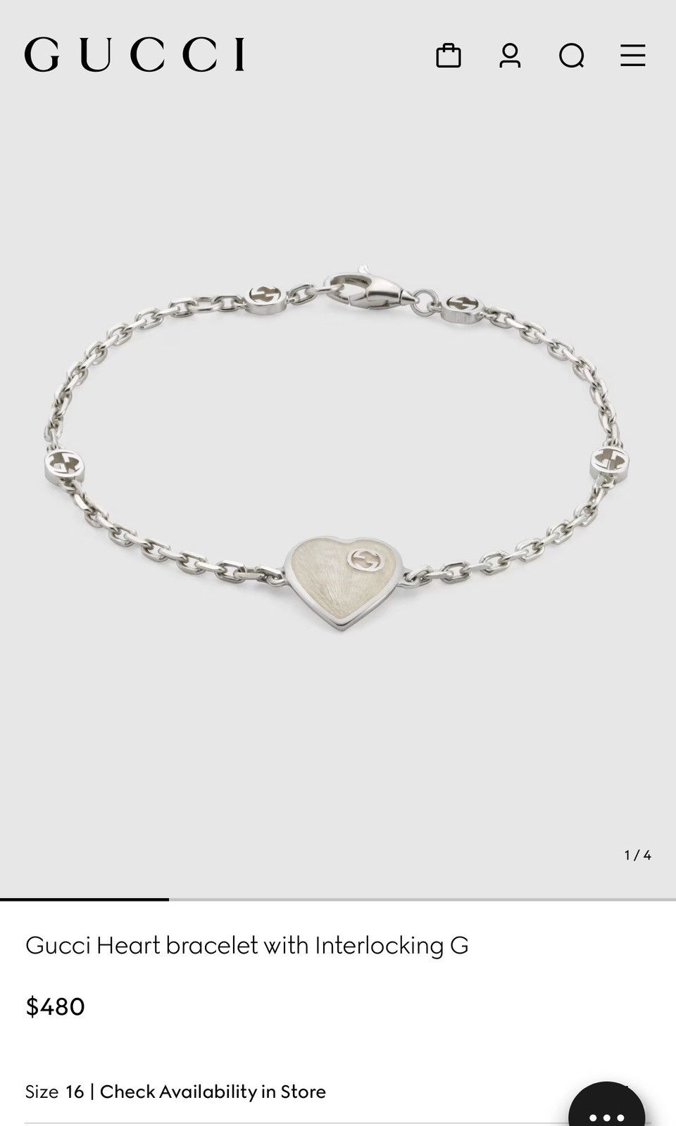 Gucci Gucci Heart bracelet and ring with Interlocking G Size ONE SIZE - 1 Thumbnail