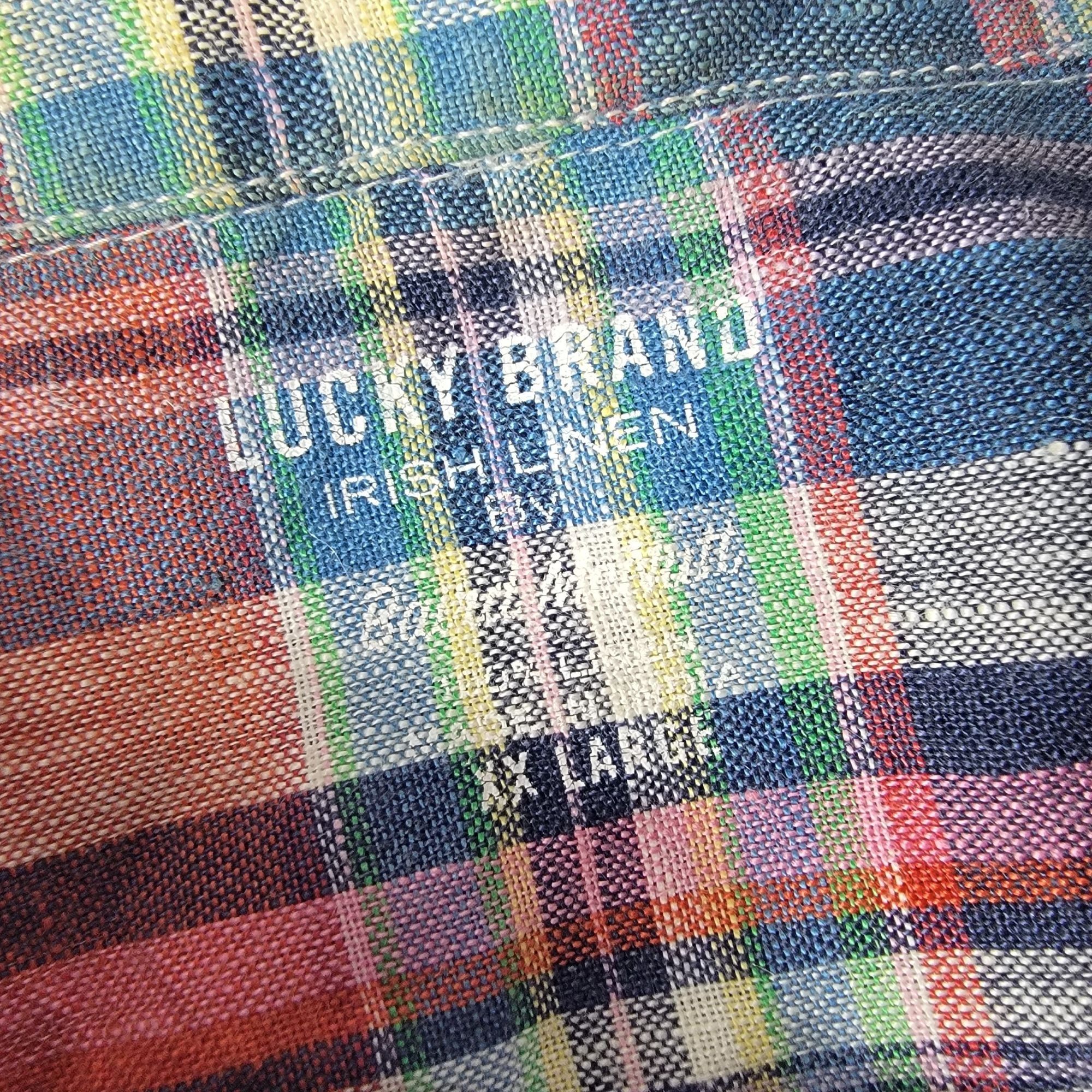 Lucky Brand Lucky Brand Irish Linen By Baird McNutt Mens 2XL Red Blue Pl Size US XXL / EU 58 / 5 - 3 Thumbnail