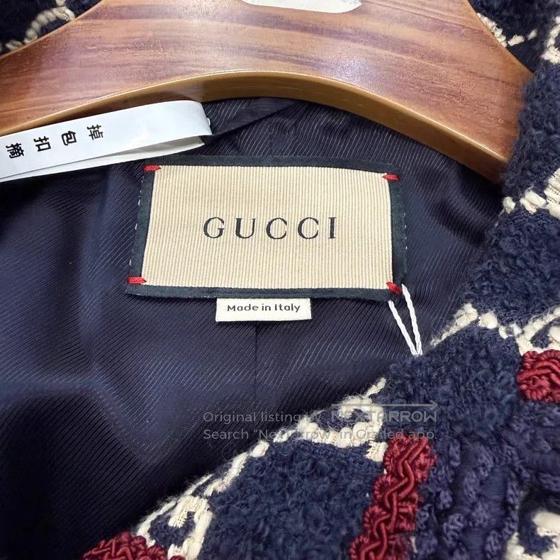 Gucci Gucci Blue and red full-print logo gold buckle coat Size XS / US 0-2 / IT 36-38 - 4 Thumbnail
