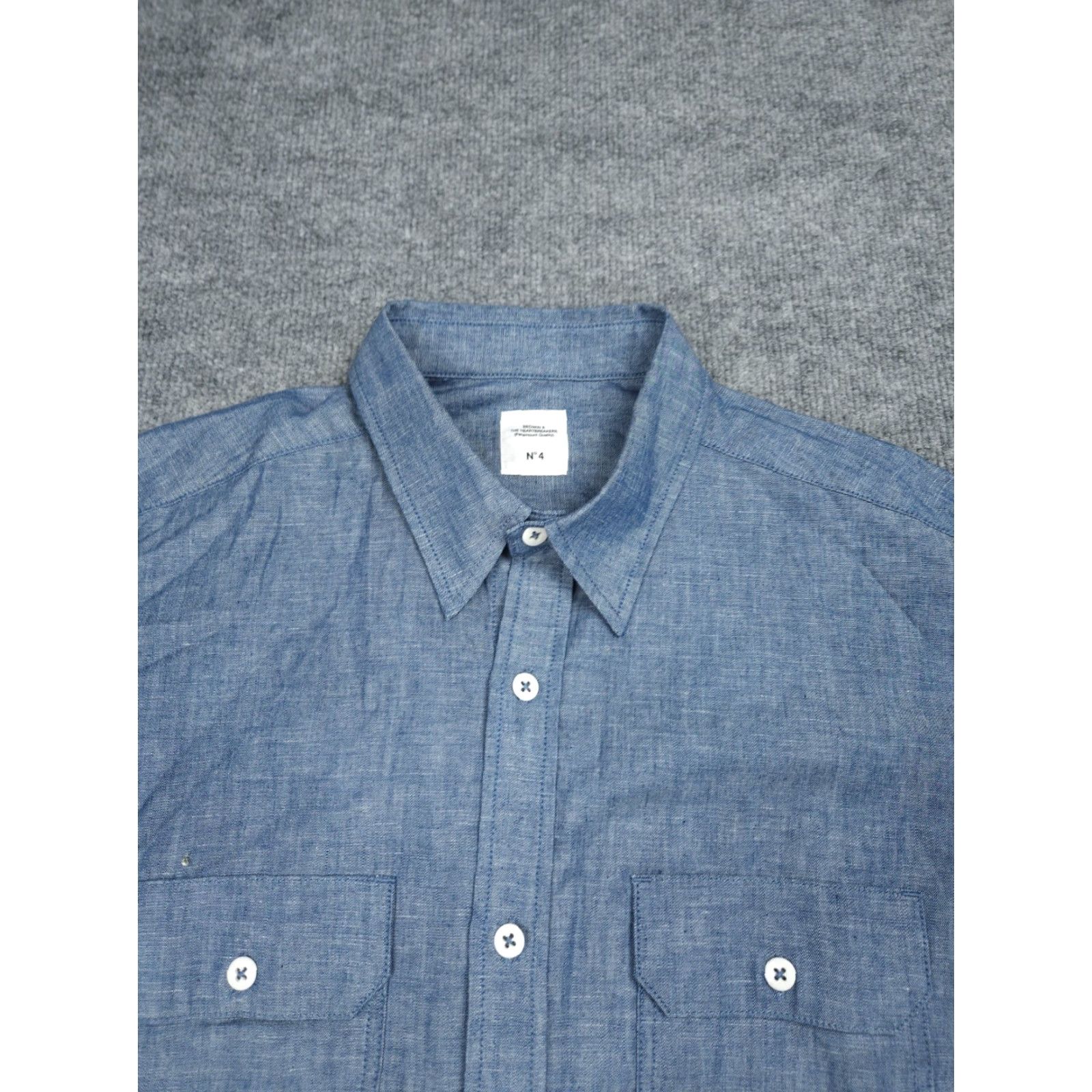 Edwin BEDWIN &THE HEARTBREAKERS Shirt Men's N4 (XL) Blue Button Up 100% Cotton Plaid Long Sleeve Button-Up Regular Chest 44 Vintage No Size US XL / EU 56 / 4 - 2 Thumbnail