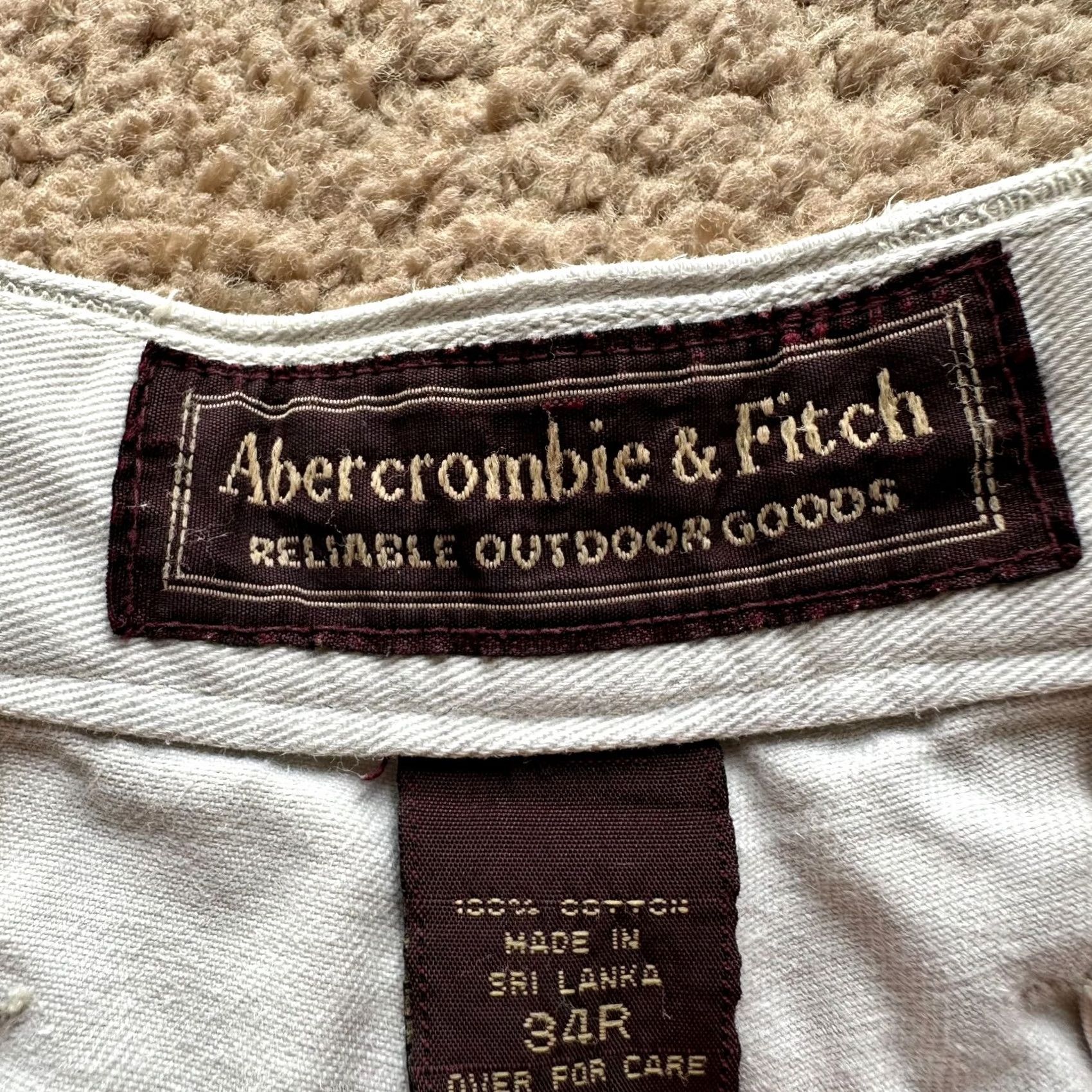 Abercrombie & Fitch VINTAGE Abercrombie & Fitch Pants Mens Cargo White 34x32 High Rise Y2K Army Paratrooper Size US 34 / EU 50 - 5 Thumbnail