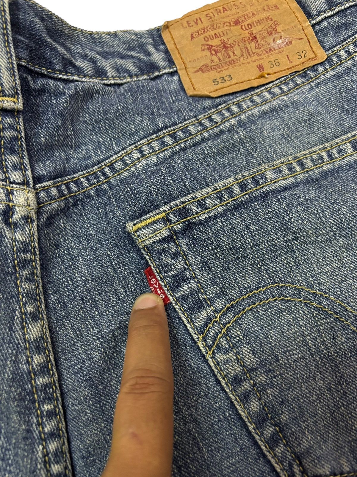 Levi's Vtg 90s Levis 533 Distressed Jeans Size US 34 / EU 50 - 9 Thumbnail