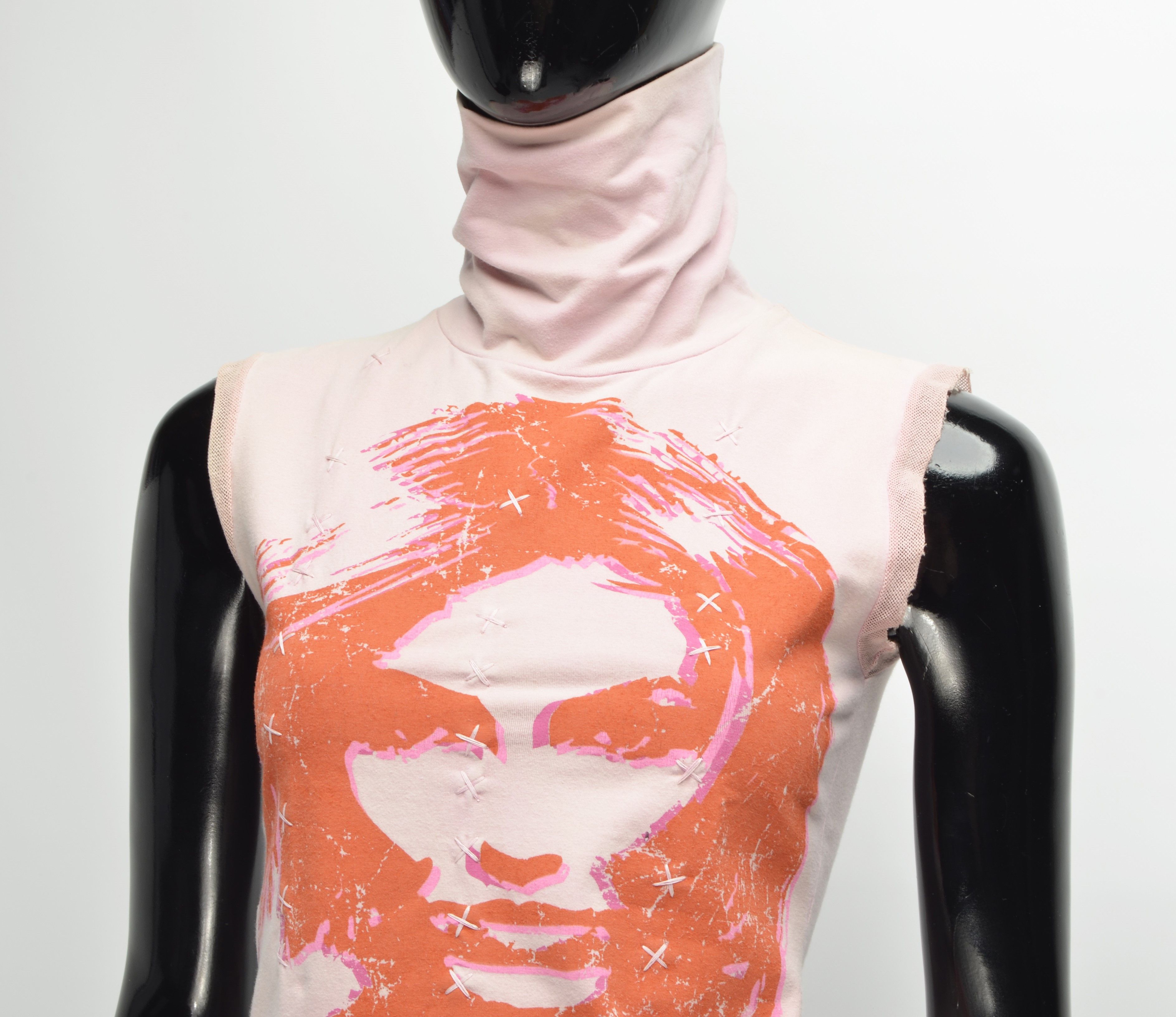 Vintage Eke Vintage Y2K Faded Printed Turtleneck Top Size M / US 6-8 / IT 42-44 - 2 Thumbnail