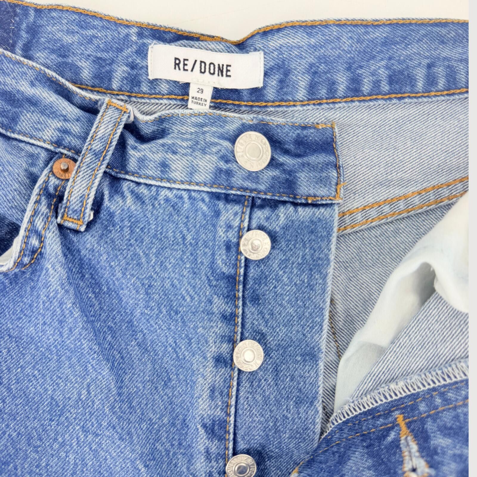 RE/DONE RE/DONE 90s Crop Low Slung Button Fly Jeans 29 Size 29" - 4 Thumbnail