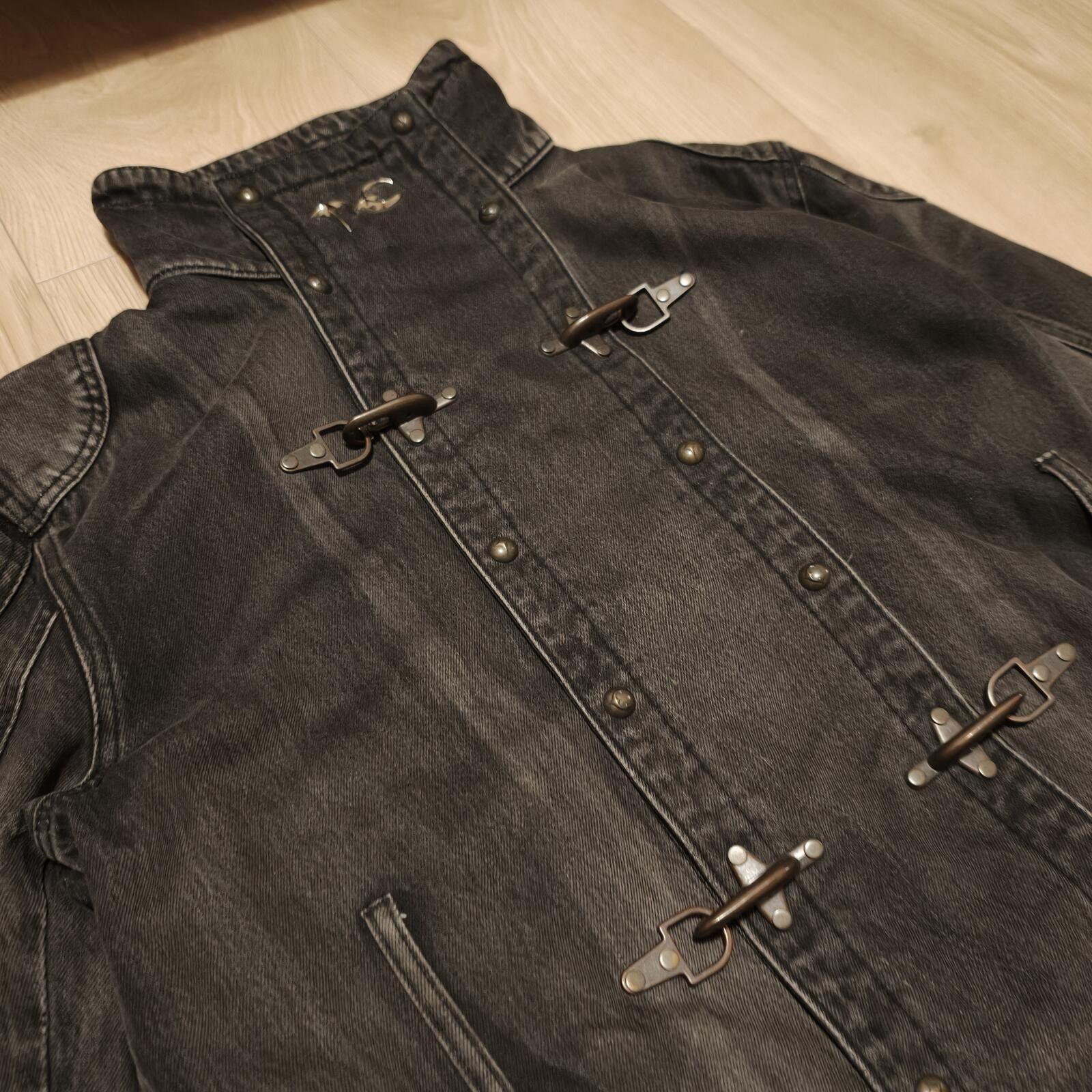 Thug Club THUG CLUB Bio Soldier Trench Jacket - Black Denim - Size M Size US M / EU 48-50 / 2 - 3 Thumbnail