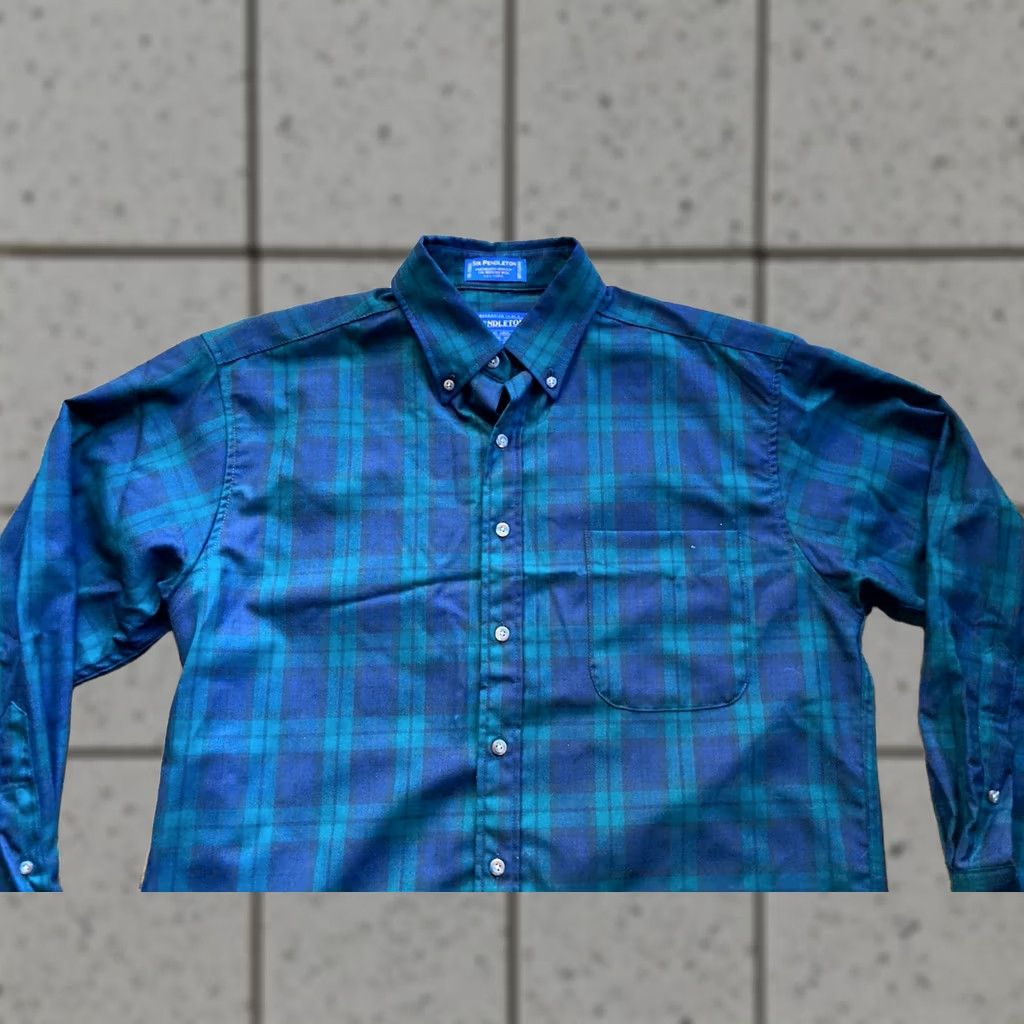 Pendleton VINTAGE Pendleton Shirt Mens Medium Blackwatch Tartan Worsted Wool Button Up Sir Size US M / EU 48-50 / 2 - 1 Thumbnail