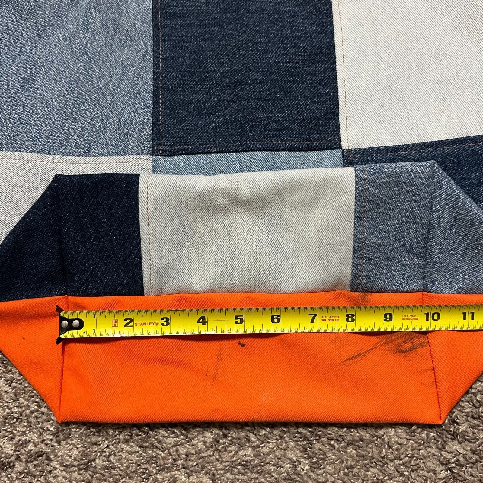 Handmade × Vintage Handmade Upcycled Vintage Fabric Tote Bag Patchwork Denim Size ONE SIZE - 8 Thumbnail