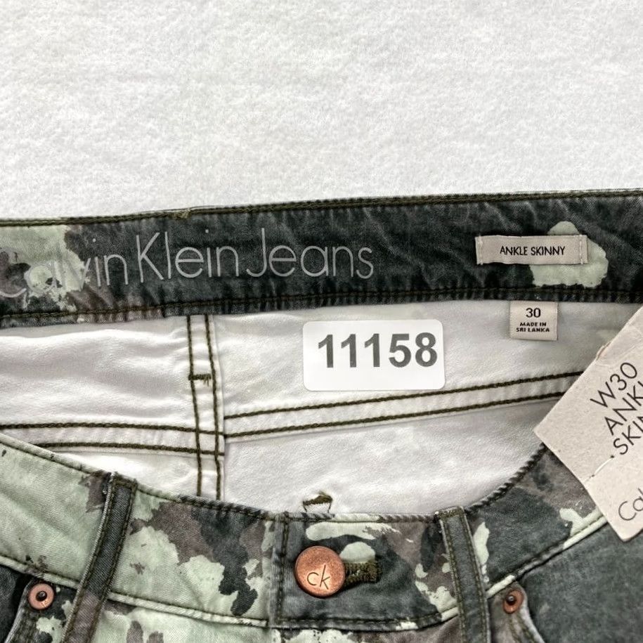 Calvin Klein Calvin Klein Jeans Women's Ankle Skinny Green Camouflage Stretch Denim Pants 30 Size 30" / US 8 / IT 44 - 6 Thumbnail