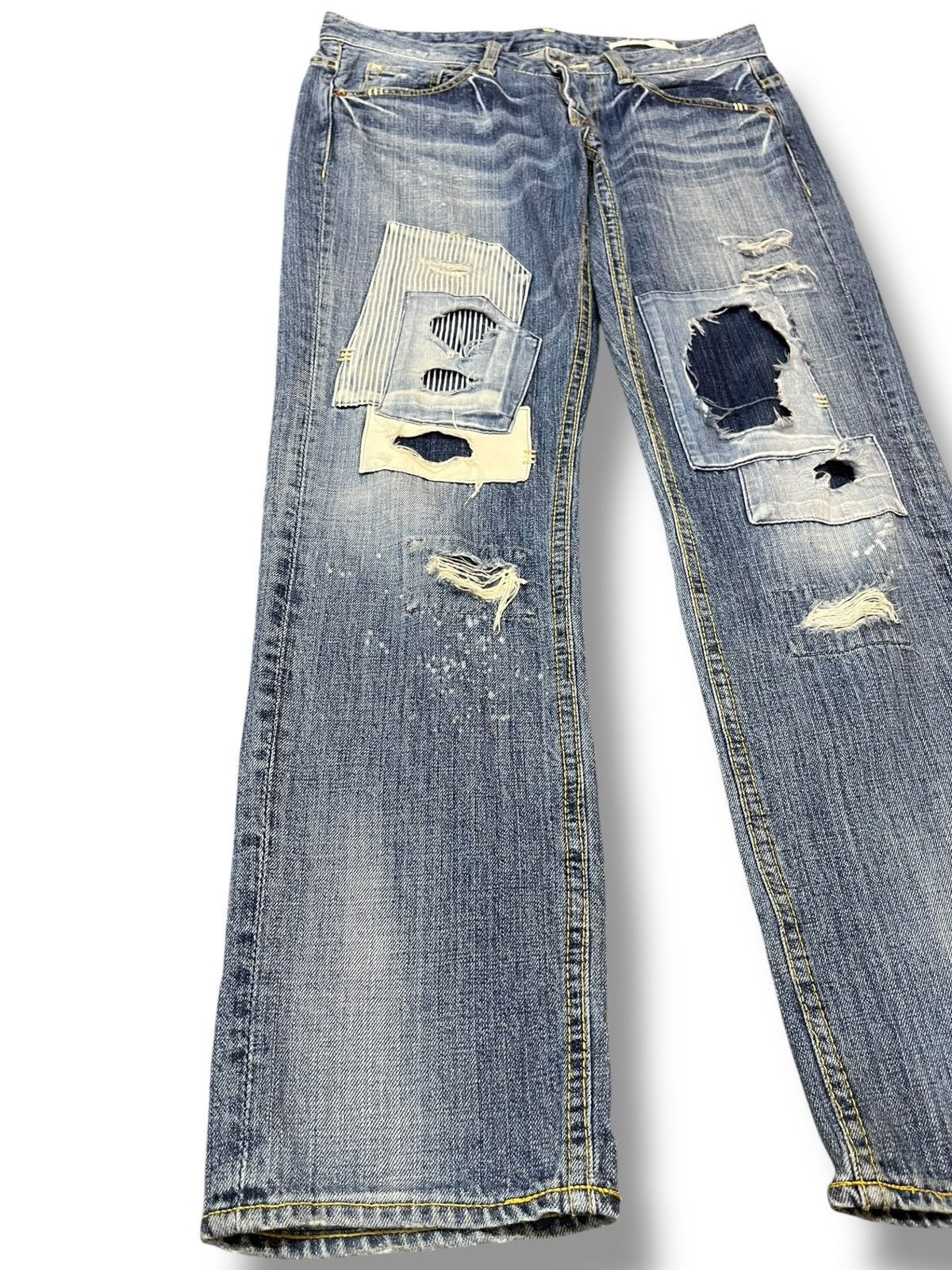 Beauty Beast × Japanese Brand Vintage Japanese Brand Patches Distressed Denim Size US 33 - 3 Thumbnail