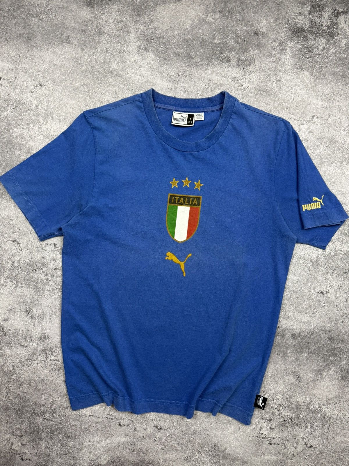 Puma Vintage Puma Italy Soccer Jersey T-Shirt Blue Blokecore Rare Size US L / EU 52-54 / 3 - 6 Thumbnail