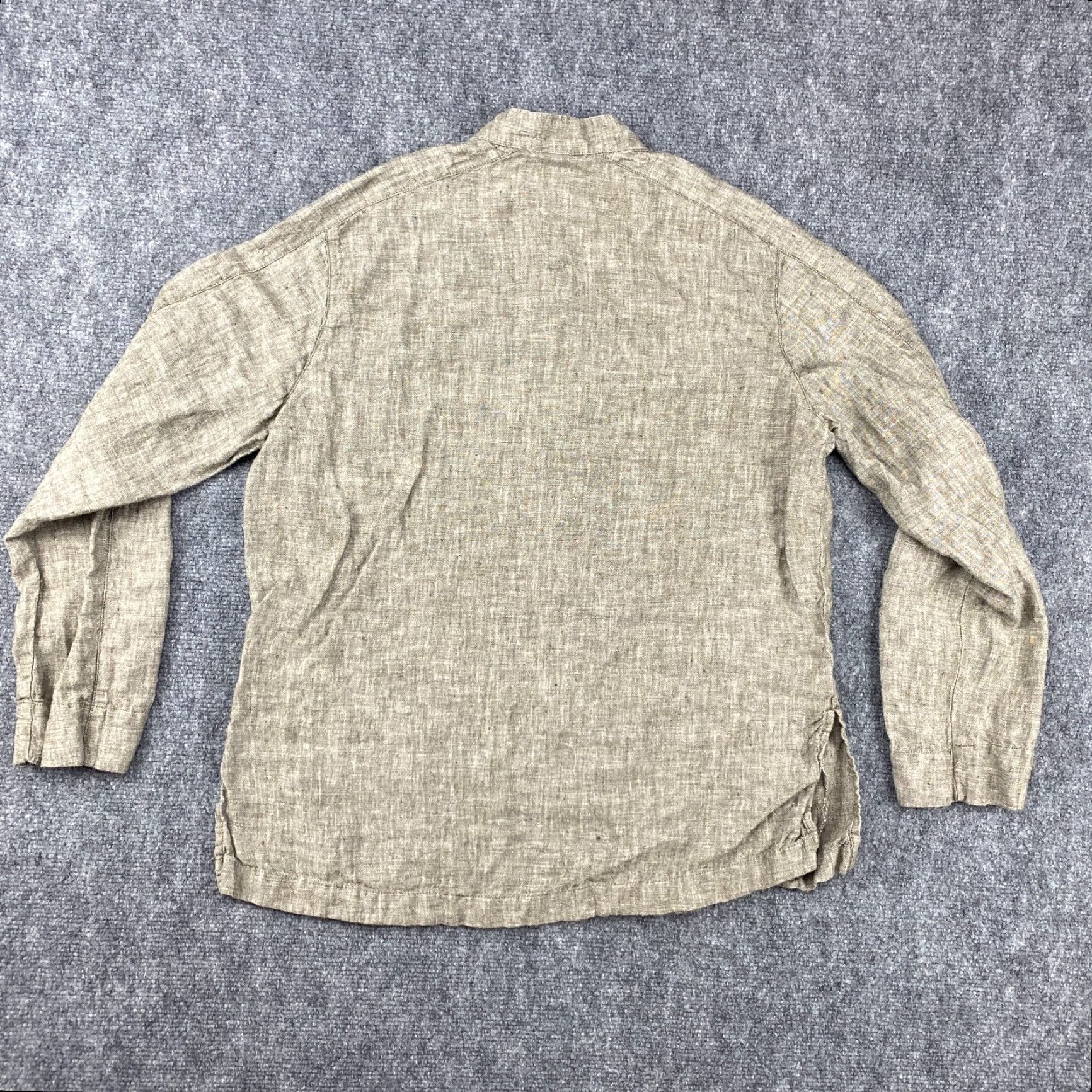 Vintage VINTAGE Chico's Design Linen Blouse Size 1 Womens Beige Button Up Long Sleeve Top Shirt Size XS / US 0-2 / IT 36-38 - 4 Thumbnail