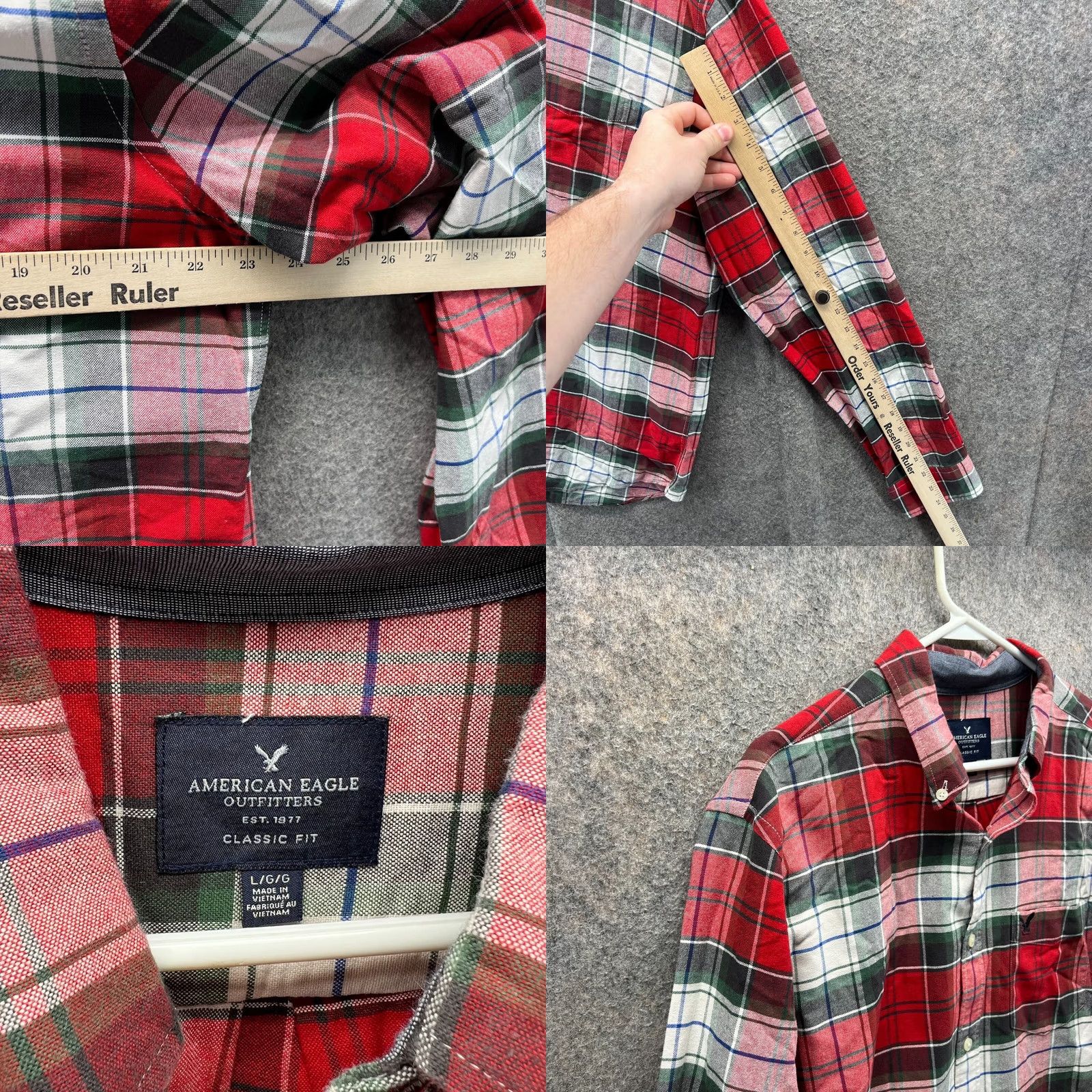 American Eagle Outfitters VINTAGE American Eagle Shirt Mens Large Red Plaid Flannel Cotton Shirt Size US L / EU 52-54 / 3 - 8 Thumbnail