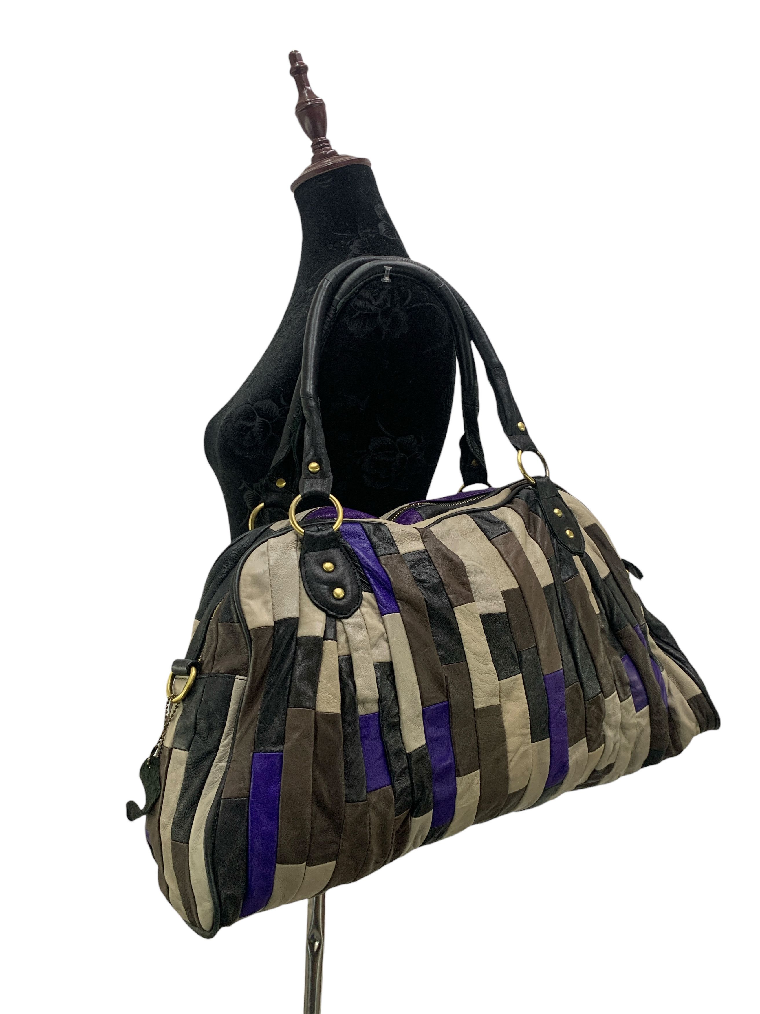 Japanese Brand × Leather Vintage Leather Bag Patchwork Shoulder Bag Size ONE SIZE - 3 Thumbnail