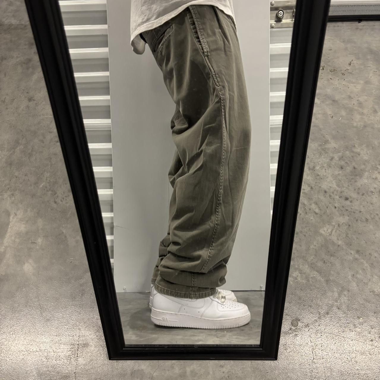 Japanese Brand × Vintage Crazy Vintage Y2K/2000s Faded Khaki Brown Essential Casual Pants! Size US 33 - 2 Thumbnail